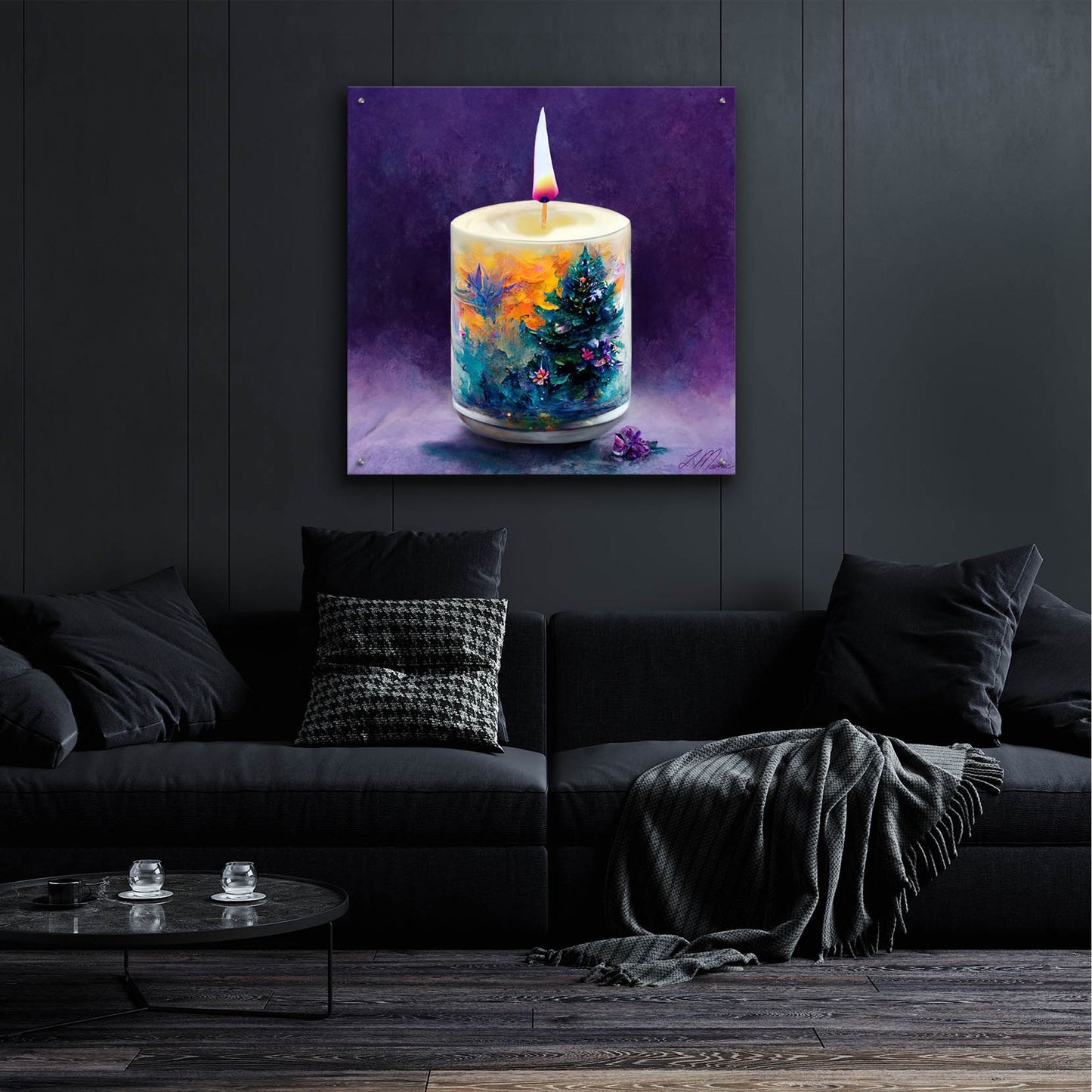 Epic Art 'Christmas Candle' by Tanya Mavric, Acrylic Glass Wall Art,36x36