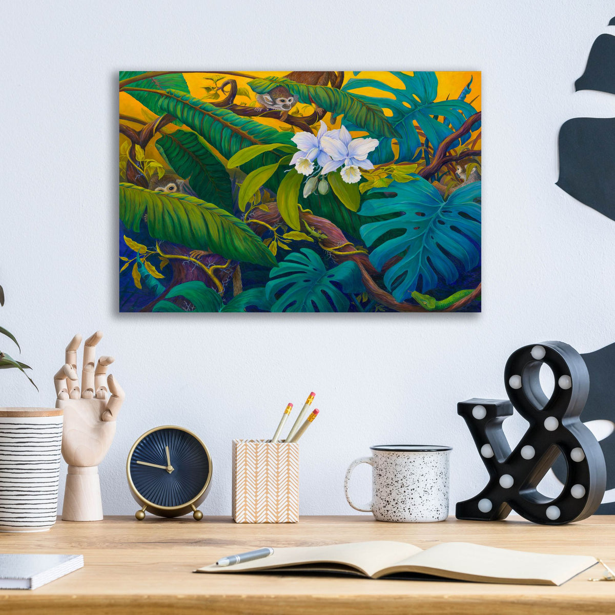 Epic Art 'Monkey Business' by Tim Marsh, Acrylic Glass Wall Art,16x12