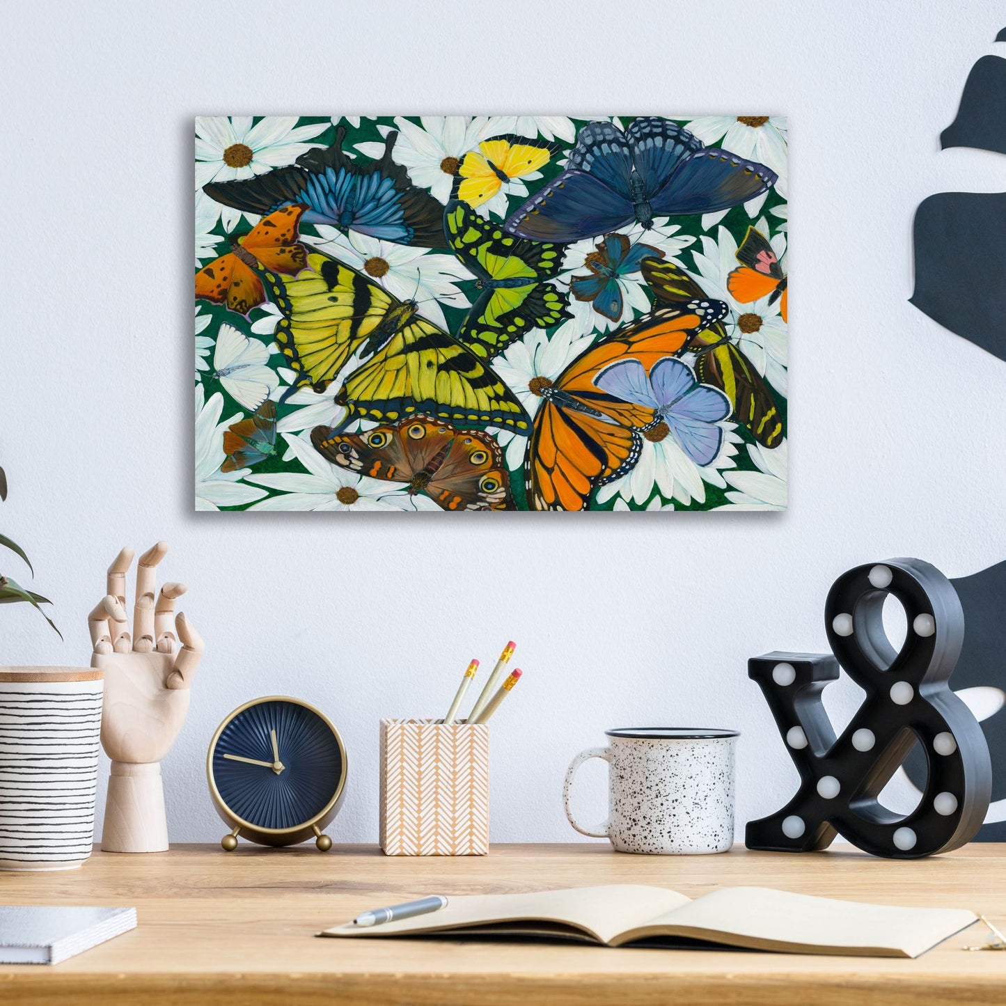 Epic Art 'Butterfly Collage' by Tim Marsh, Acrylic Glass Wall Art,16x12