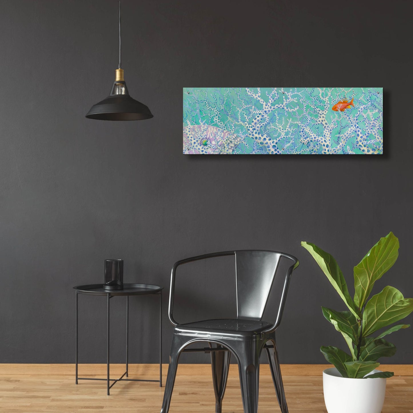 Epic Art 'Coralation' by Tim Marsh, Acrylic Glass Wall Art,48x16