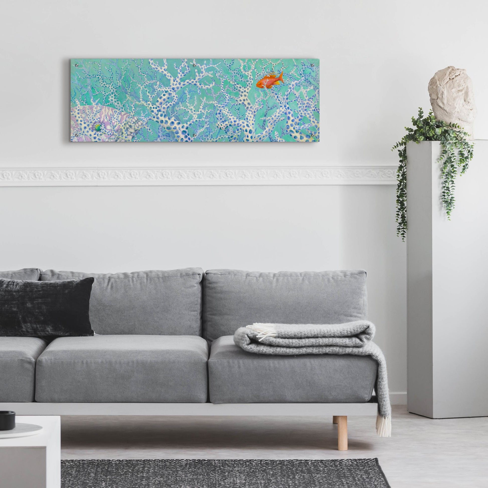 Epic Art 'Coralation' by Tim Marsh, Acrylic Glass Wall Art,48x16