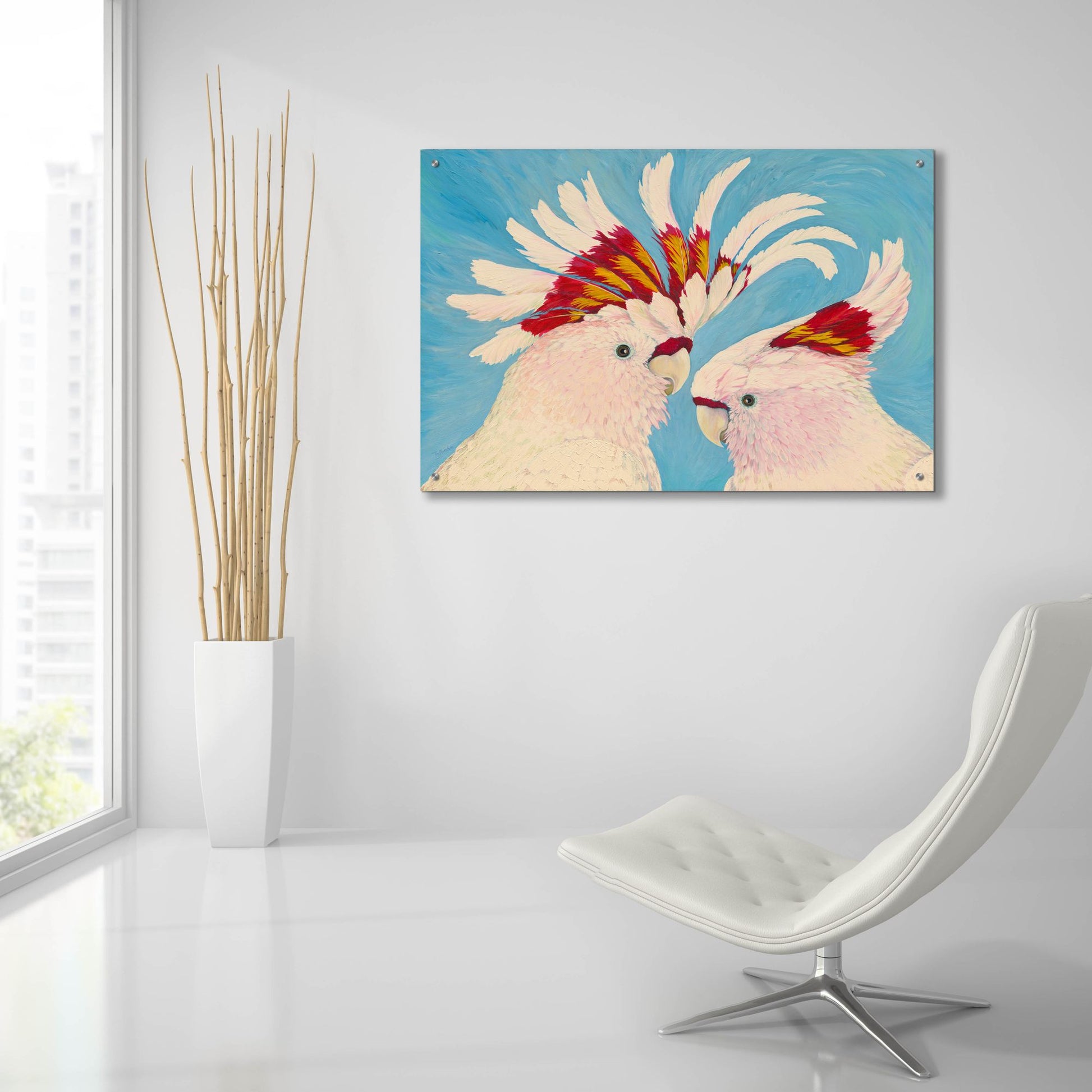 Epic Art 'Major Mitchell's Cockatoos' by Tim Marsh, Acrylic Glass Wall Art,36x24