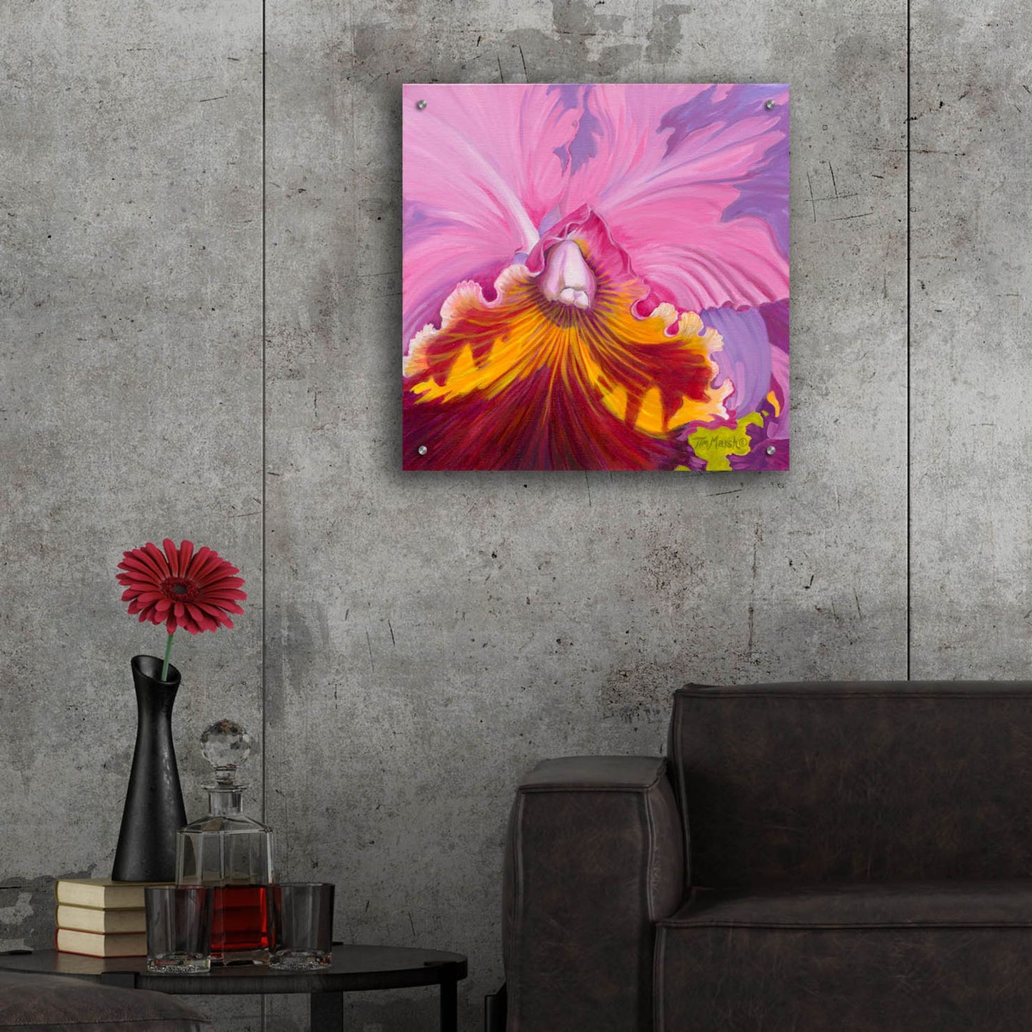 Epic Art 'Orchid Series 1' by Tim Marsh, Acrylic Glass Wall Art,24x24