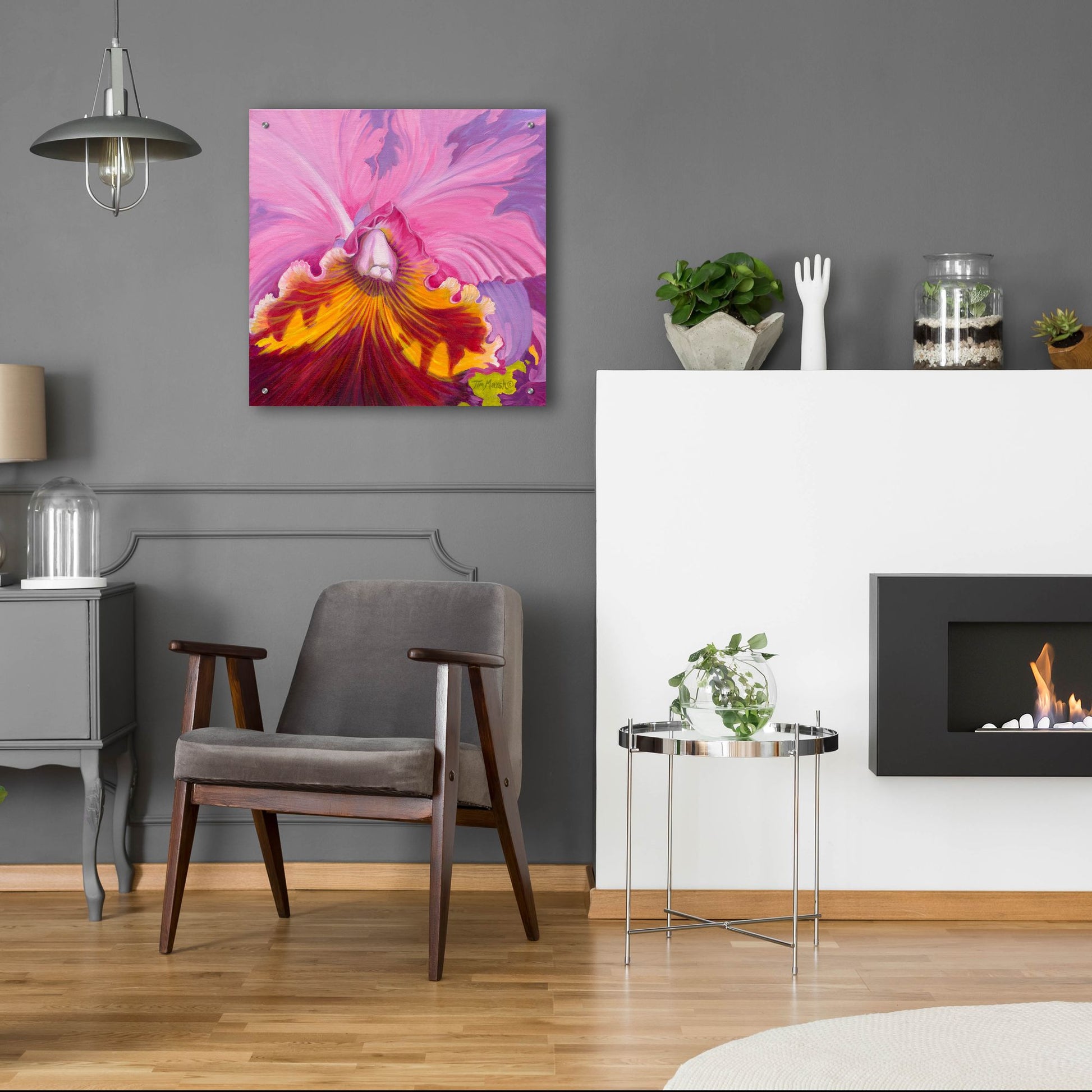 Epic Art 'Orchid Series 1' by Tim Marsh, Acrylic Glass Wall Art,24x24