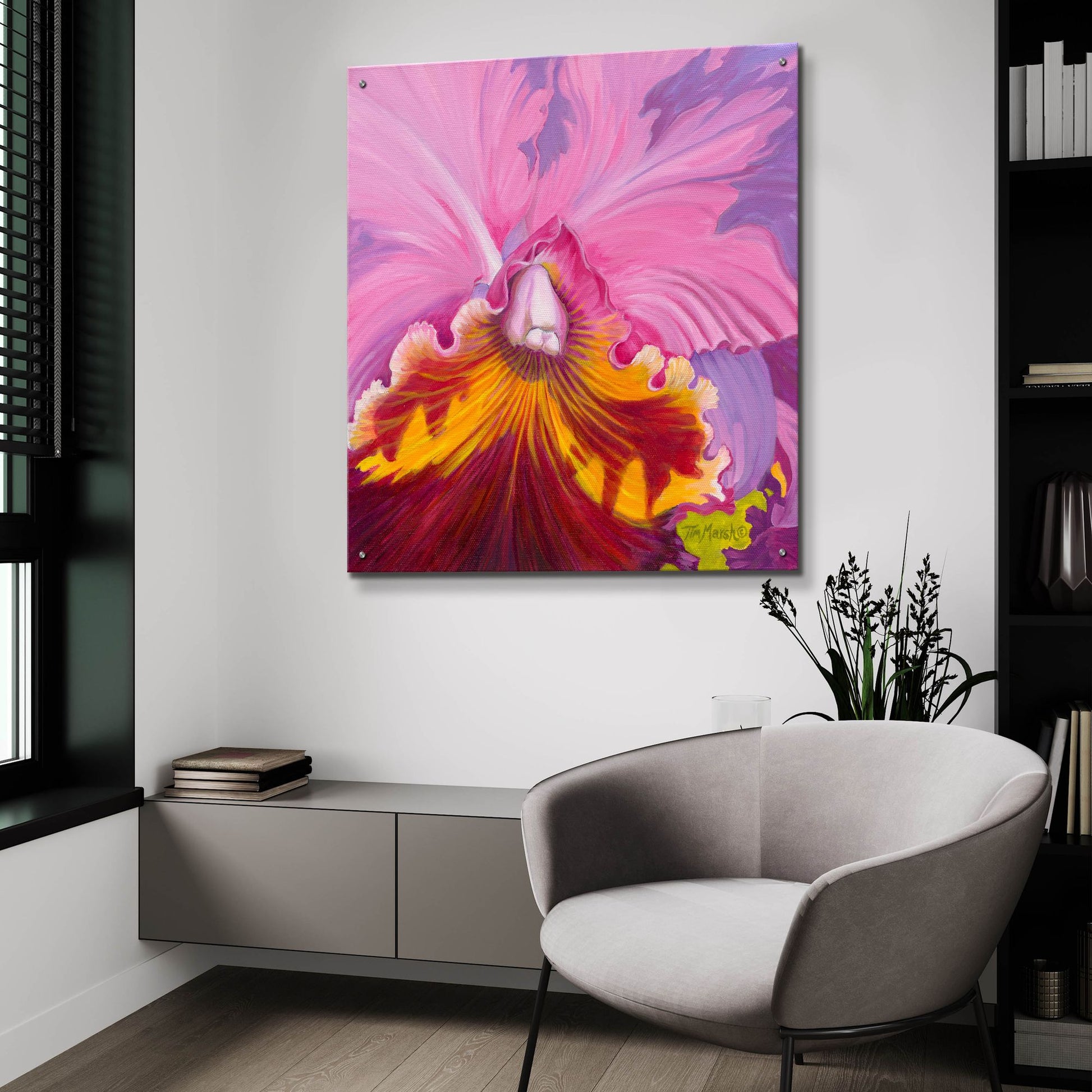 Epic Art 'Orchid Series 1' by Tim Marsh, Acrylic Glass Wall Art,36x36