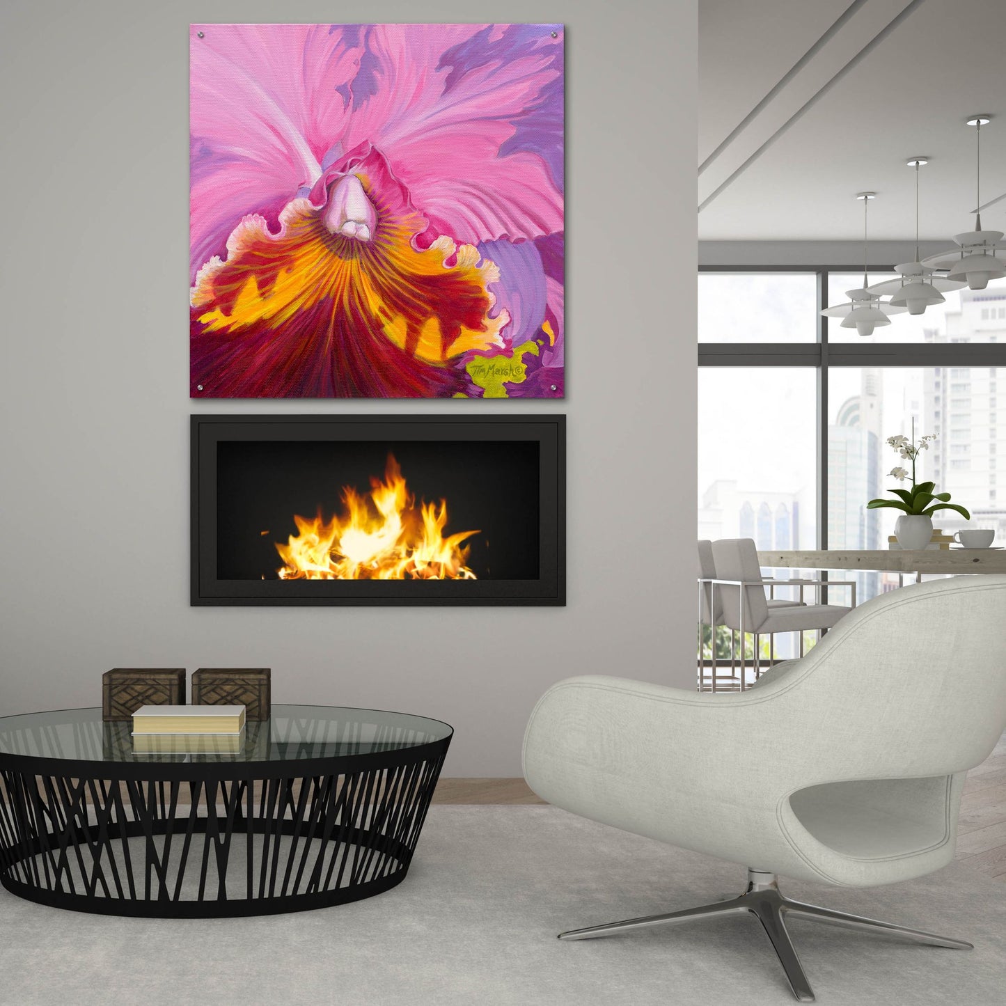 Epic Art 'Orchid Series 1' by Tim Marsh, Acrylic Glass Wall Art,36x36