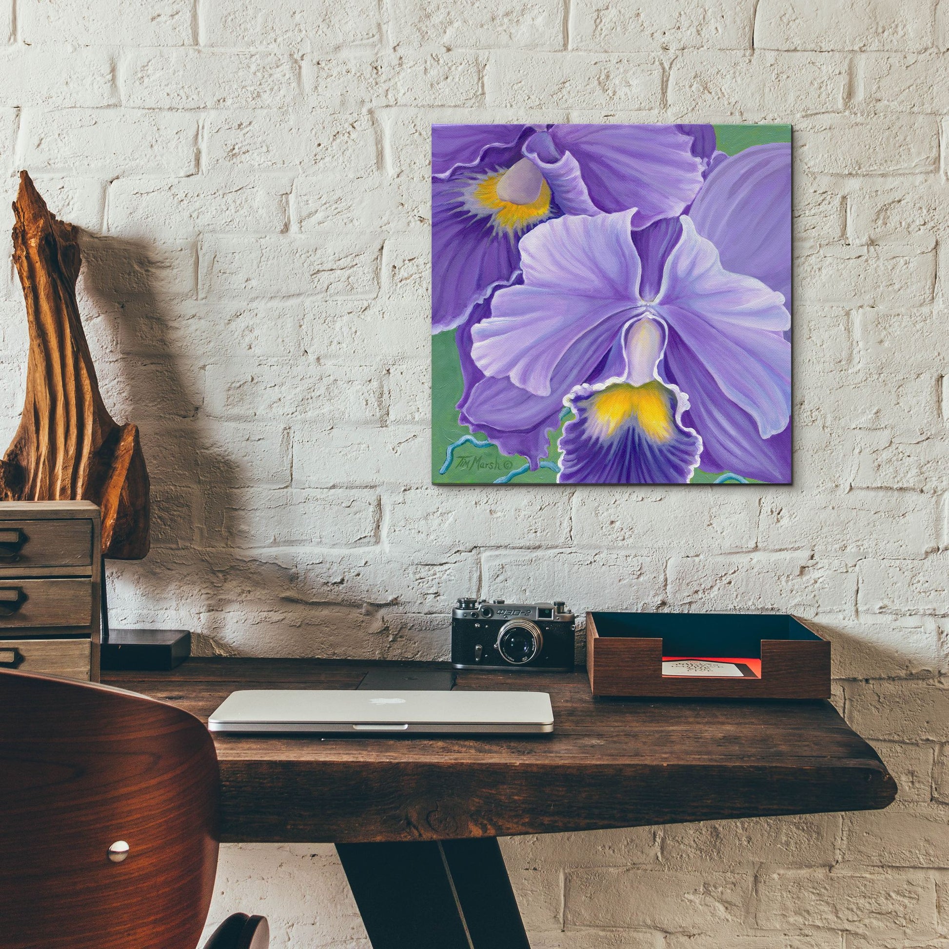 Epic Art 'Orchid Series 3' by Tim Marsh, Acrylic Glass Wall Art,12x12