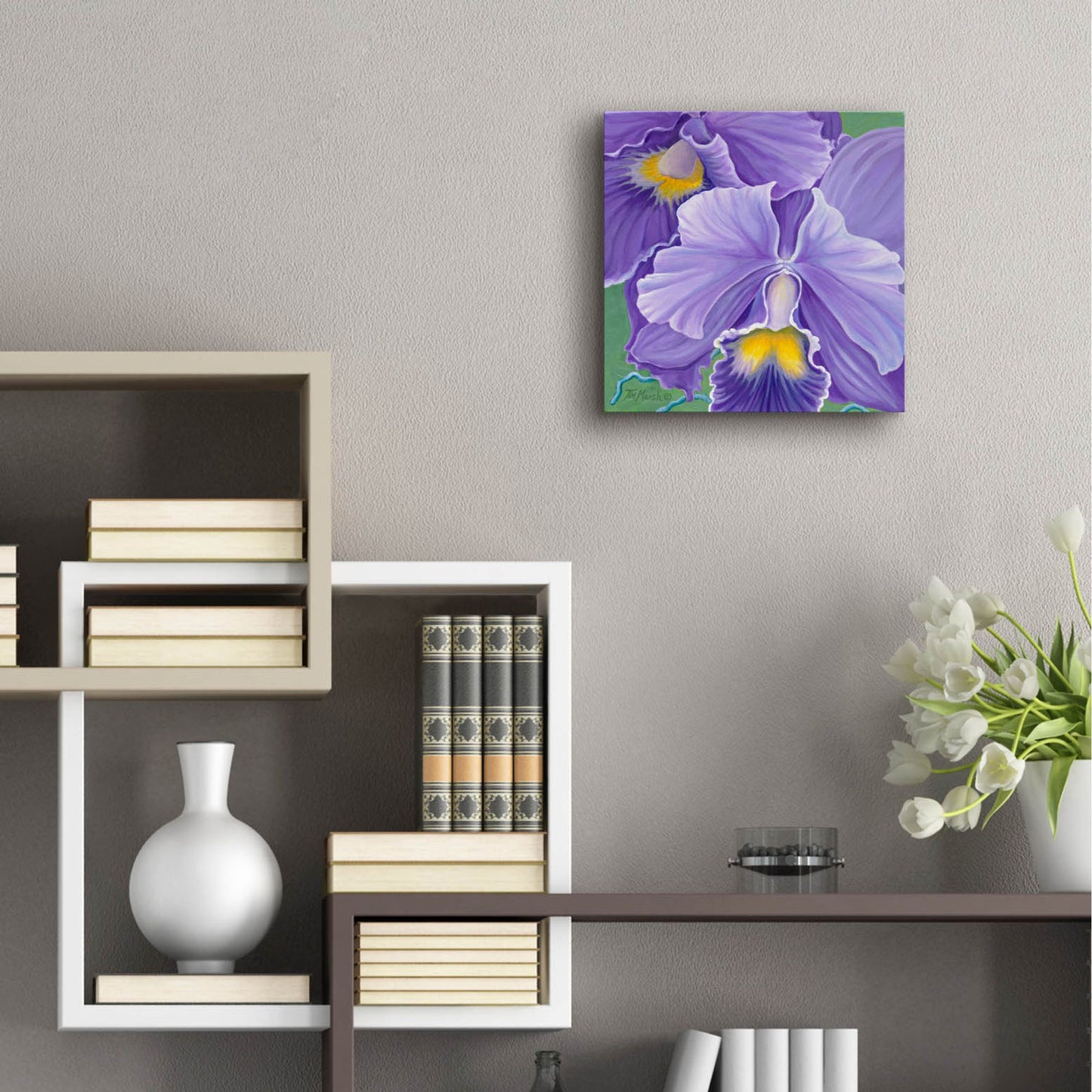 Epic Art 'Orchid Series 3' by Tim Marsh, Acrylic Glass Wall Art,12x12