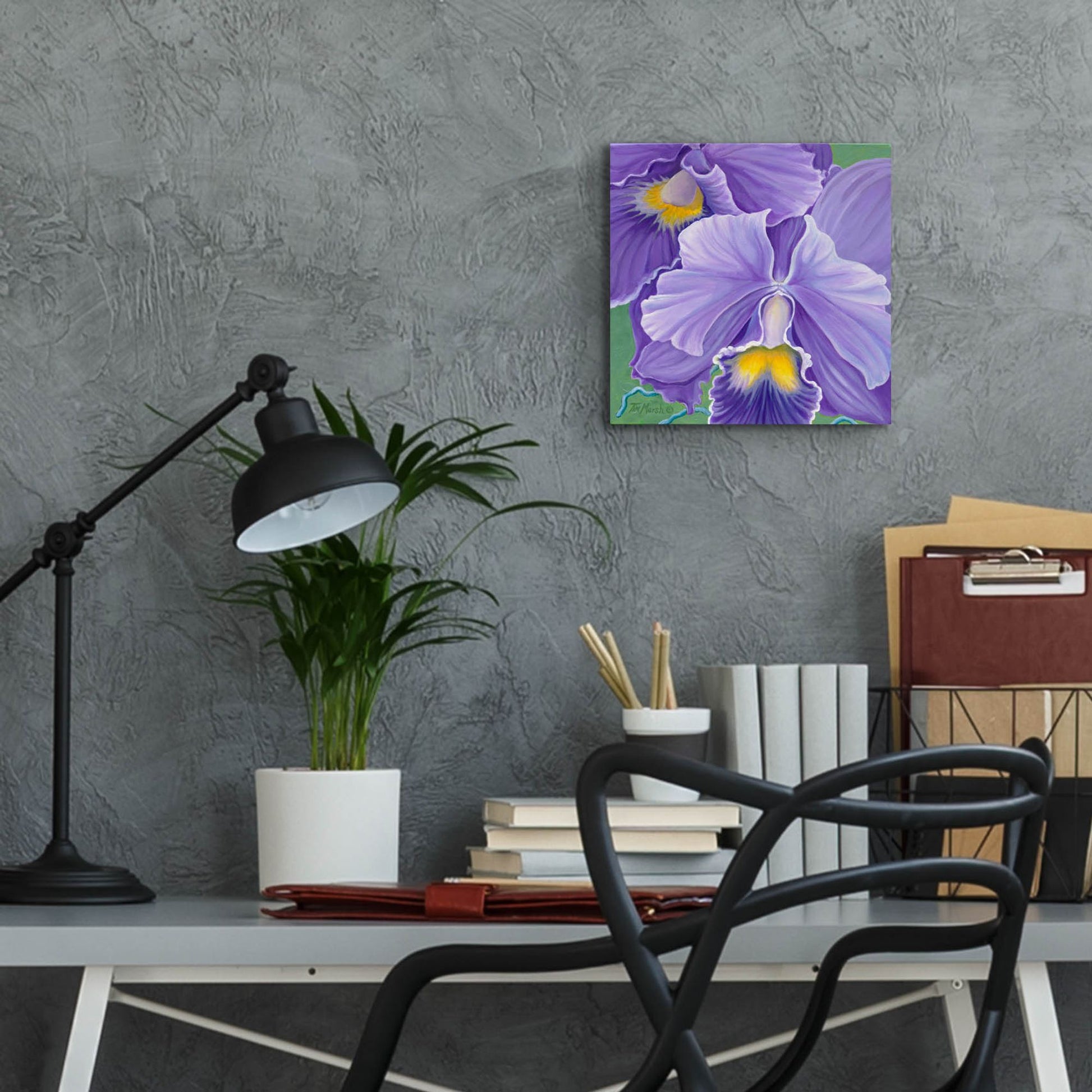 Epic Art 'Orchid Series 3' by Tim Marsh, Acrylic Glass Wall Art,12x12