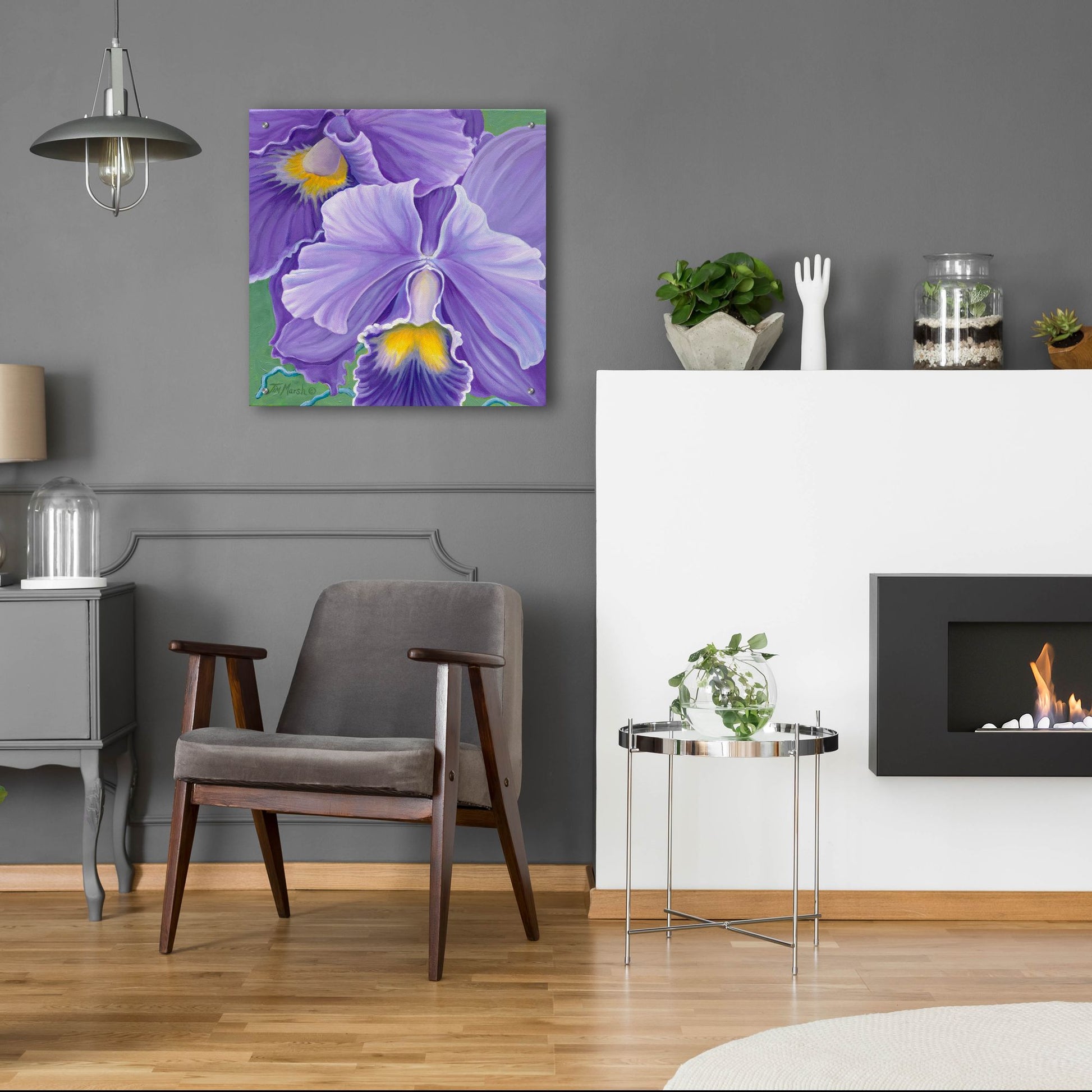 Epic Art 'Orchid Series 3' by Tim Marsh, Acrylic Glass Wall Art,24x24