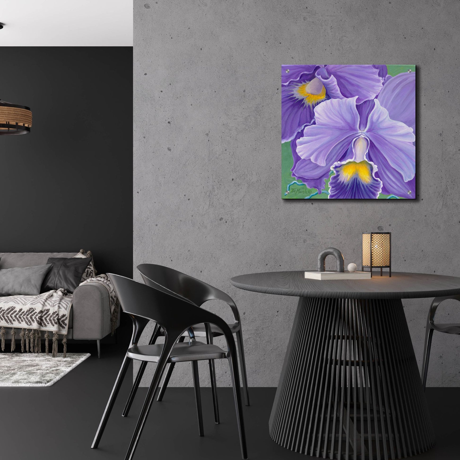 Epic Art 'Orchid Series 3' by Tim Marsh, Acrylic Glass Wall Art,24x24