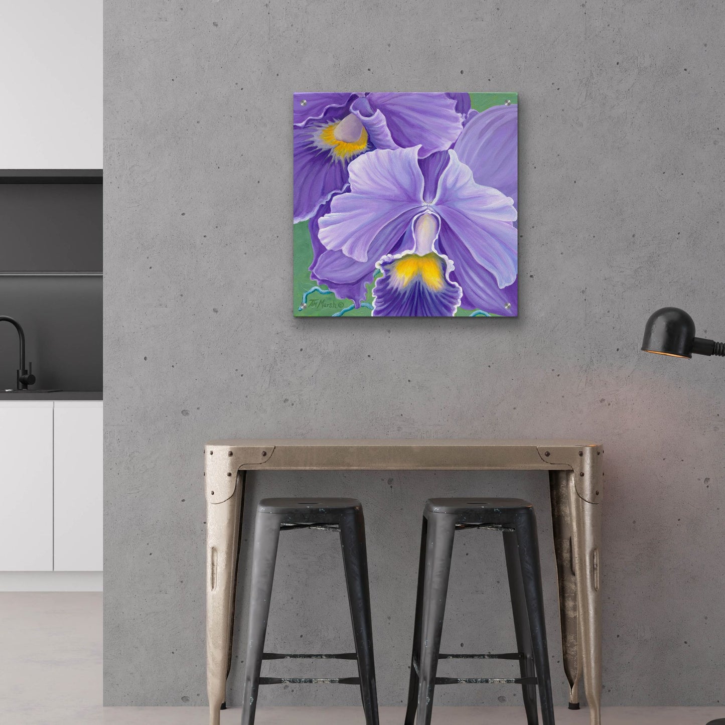 Epic Art 'Orchid Series 3' by Tim Marsh, Acrylic Glass Wall Art,24x24