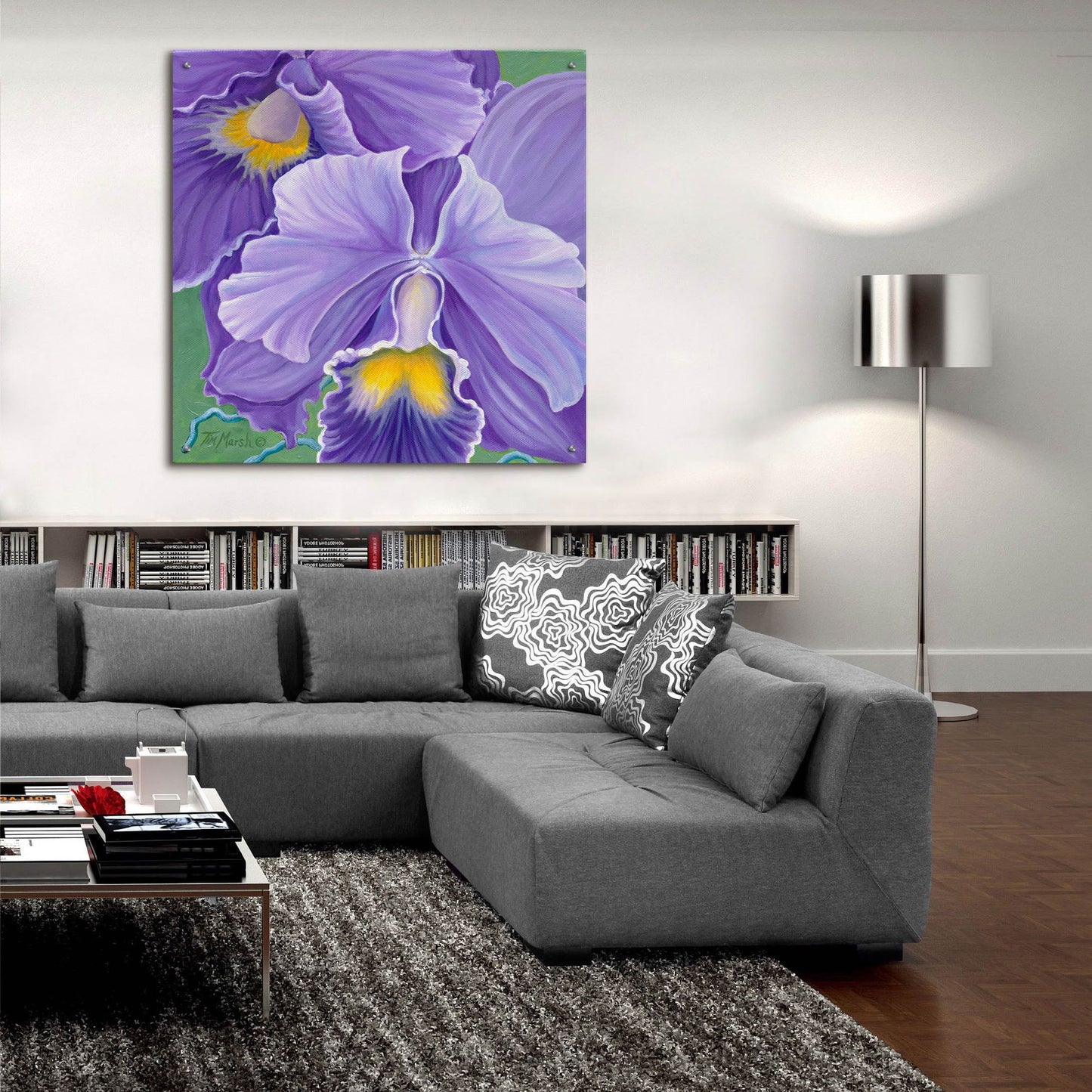 Epic Art 'Orchid Series 3' by Tim Marsh, Acrylic Glass Wall Art,36x36