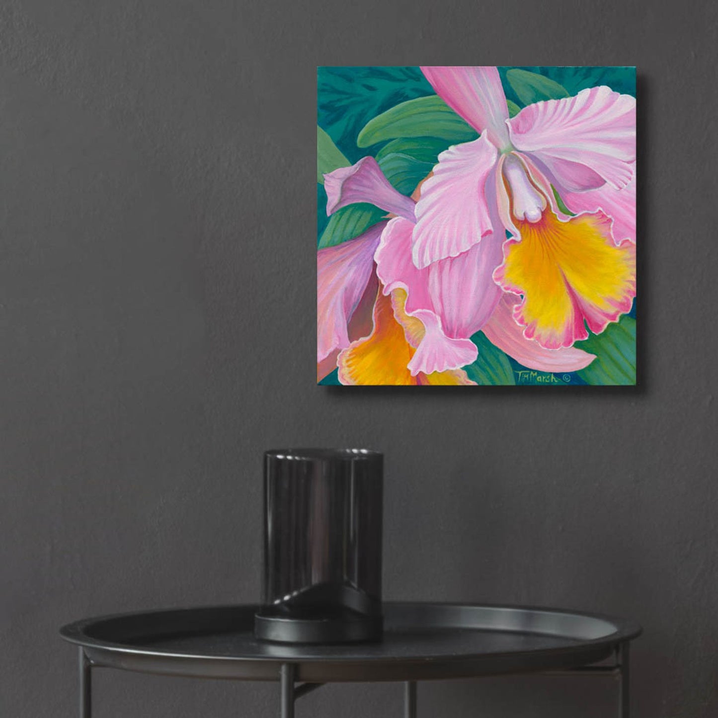 Epic Art 'Orchid Series 4' by Tim Marsh, Acrylic Glass Wall Art,12x12