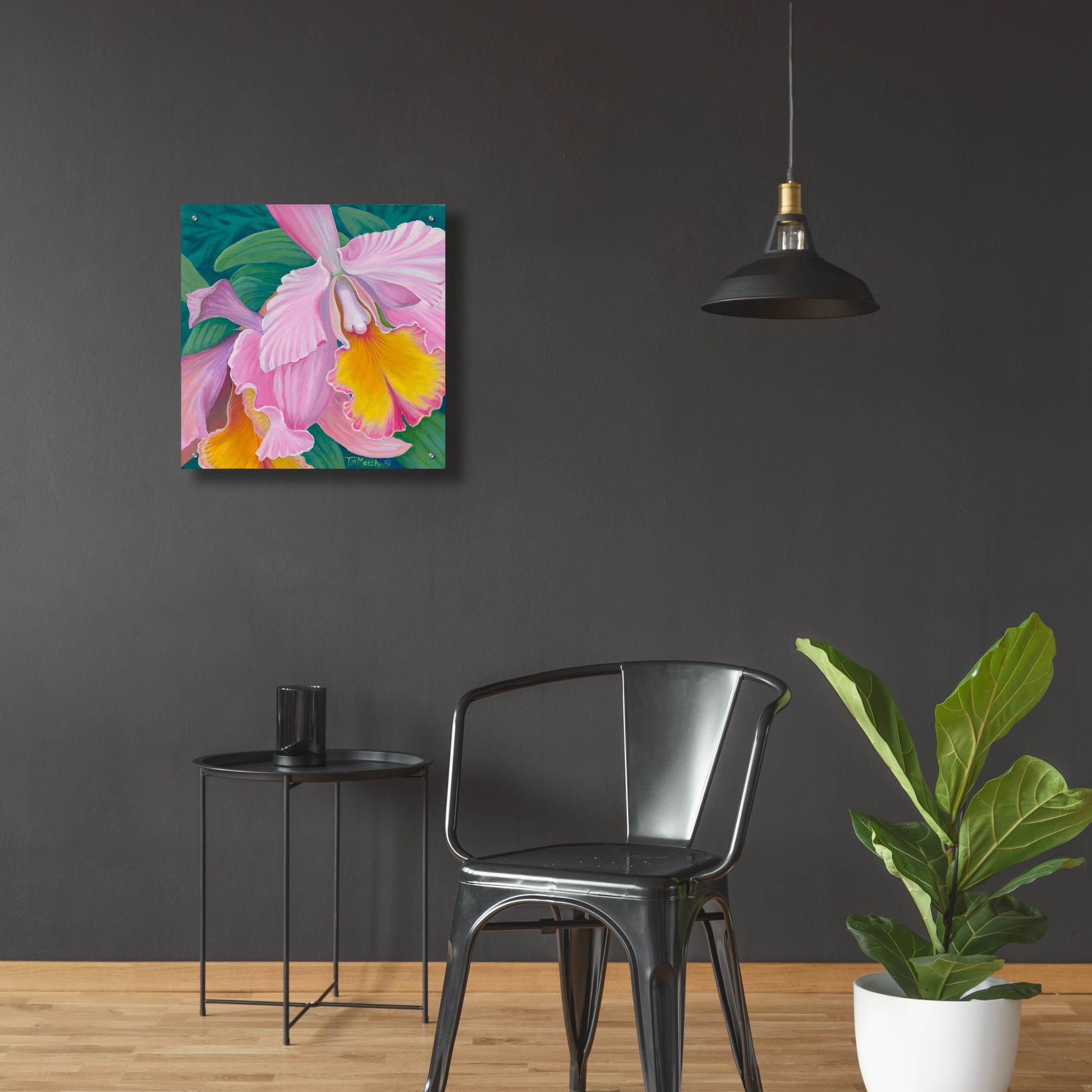 Epic Art 'Orchid Series 4' by Tim Marsh, Acrylic Glass Wall Art,24x24