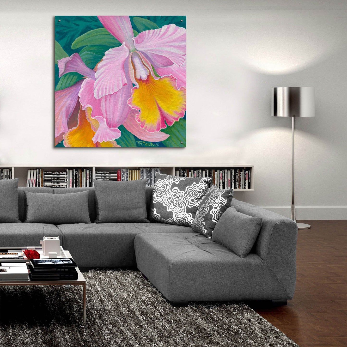 Epic Art 'Orchid Series 4' by Tim Marsh, Acrylic Glass Wall Art,36x36