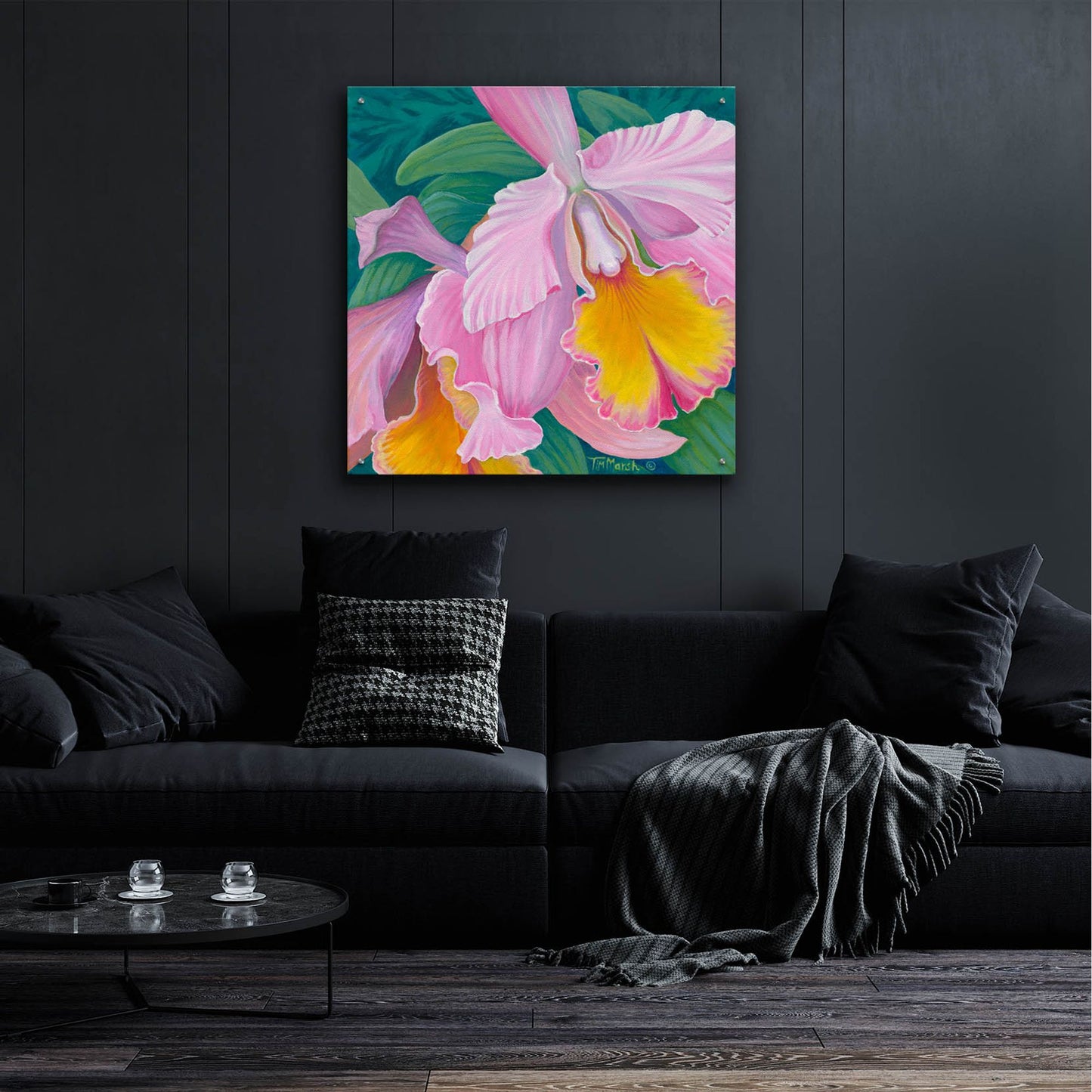 Epic Art 'Orchid Series 4' by Tim Marsh, Acrylic Glass Wall Art,36x36