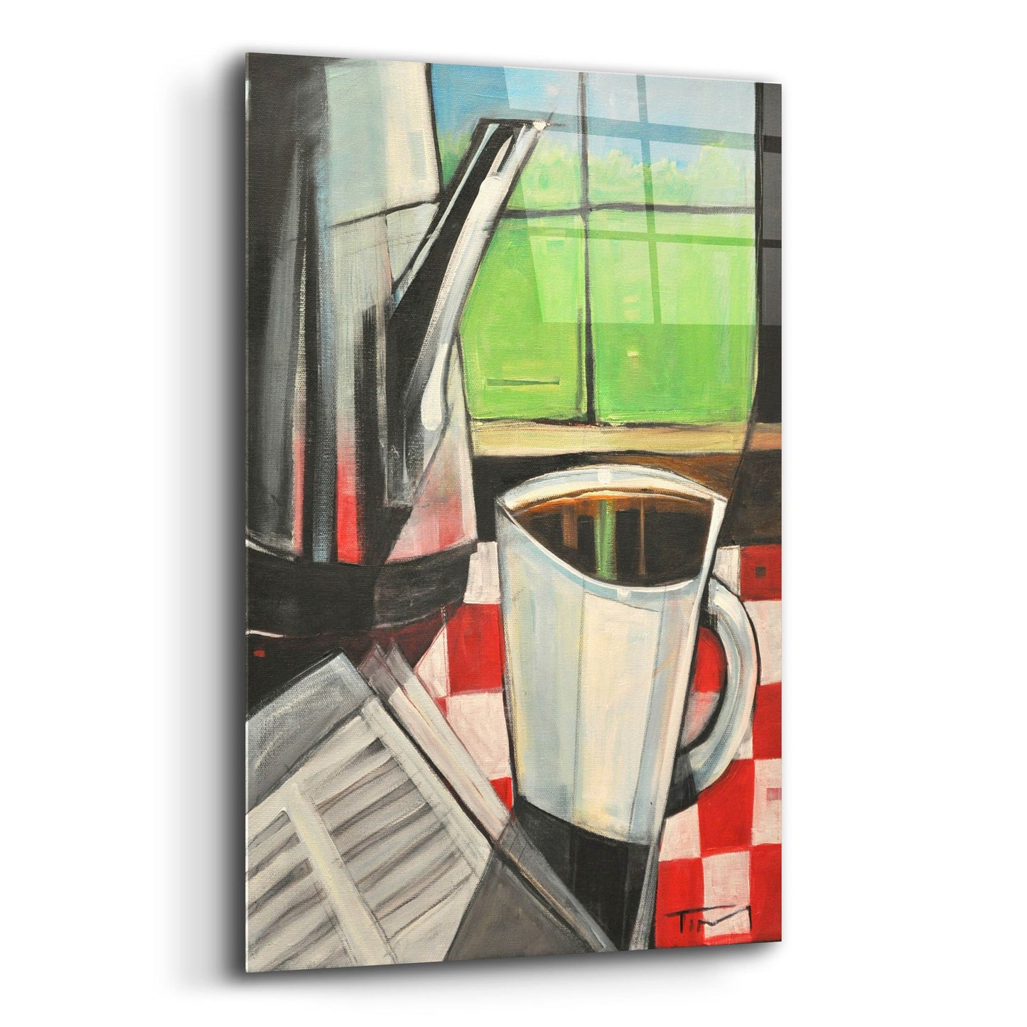 Epic Art 'Coffee And Morning News' by Tim Nyberg, Acrylic Glass Wall Art,12x16