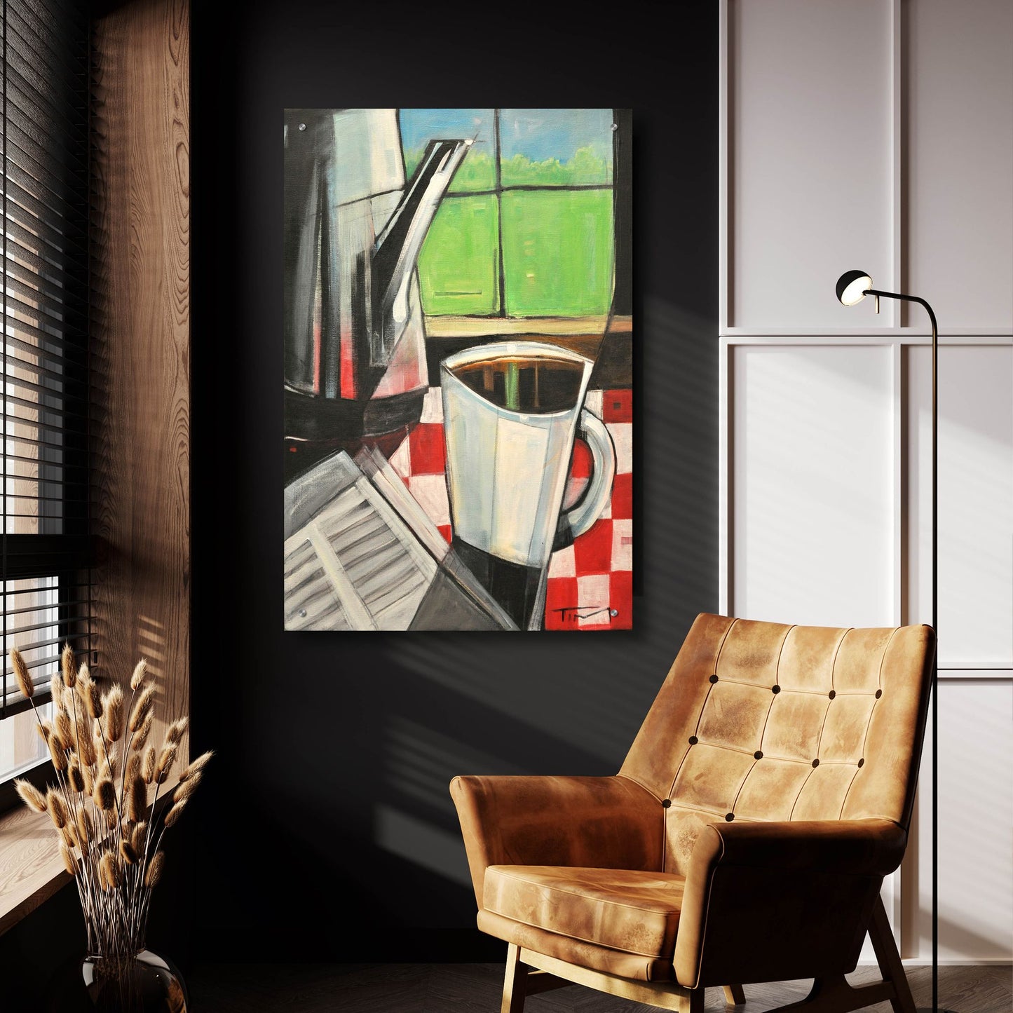 Epic Art 'Coffee And Morning News' by Tim Nyberg, Acrylic Glass Wall Art,24x36