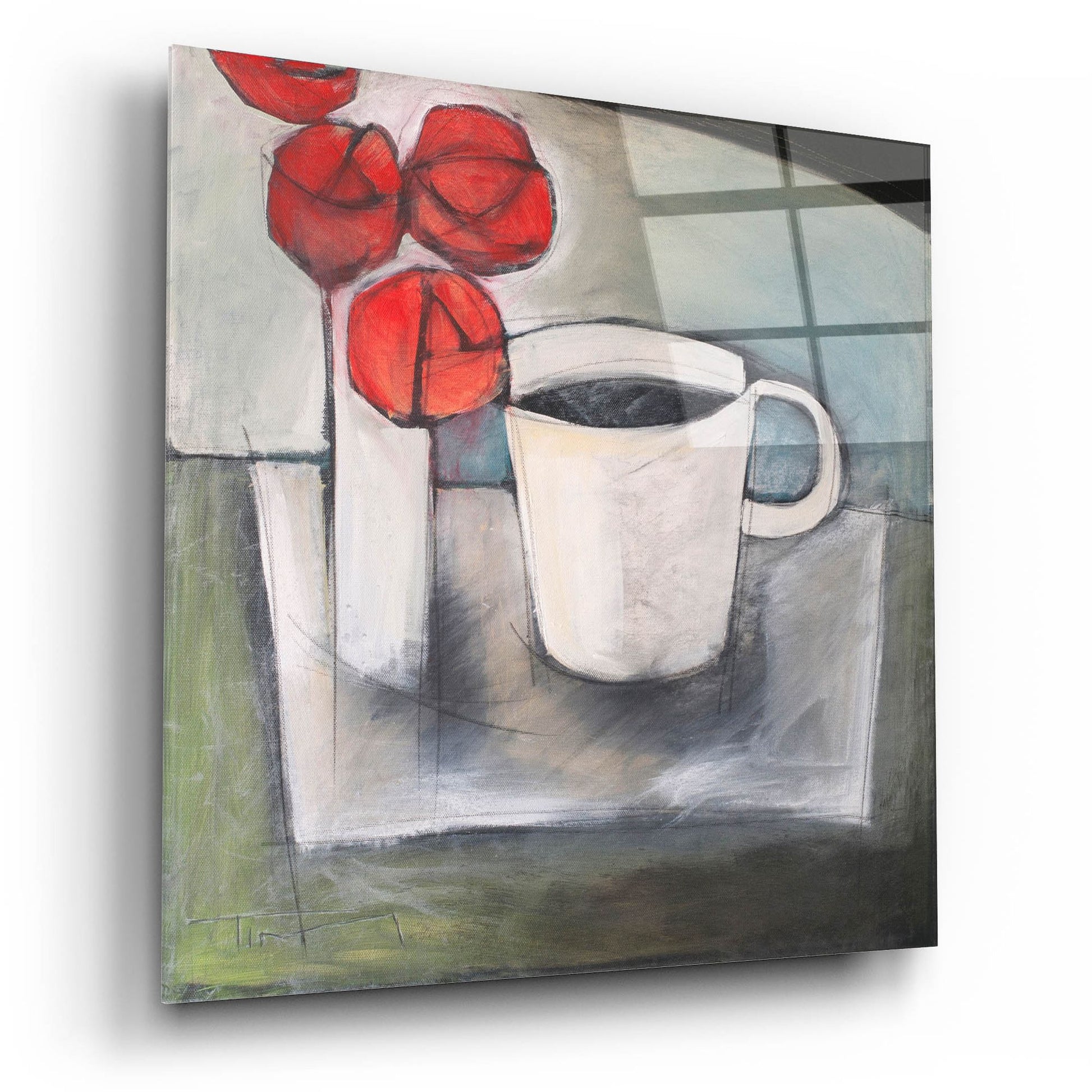 Epic Art 'Coffee And Roses' by Tim Nyberg, Acrylic Glass Wall Art,12x12