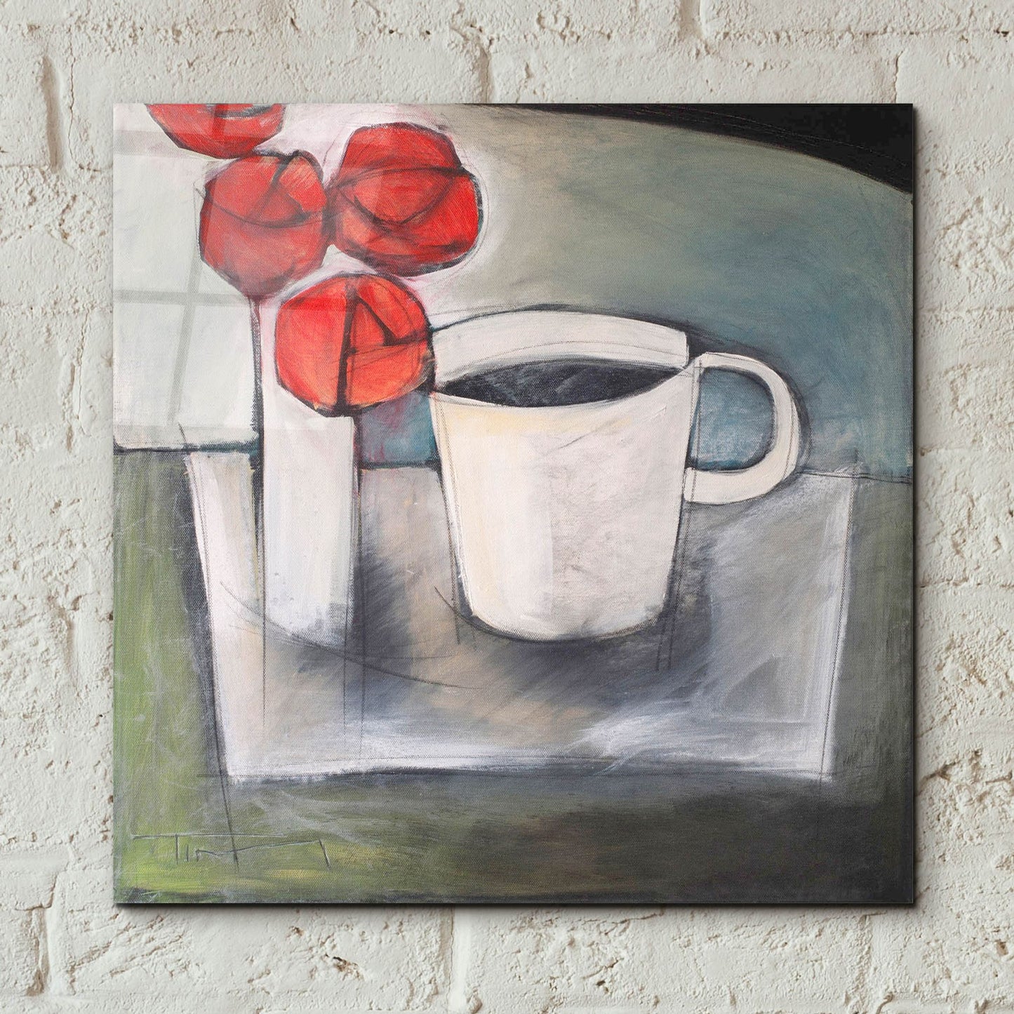 Epic Art 'Coffee And Roses' by Tim Nyberg, Acrylic Glass Wall Art,12x12