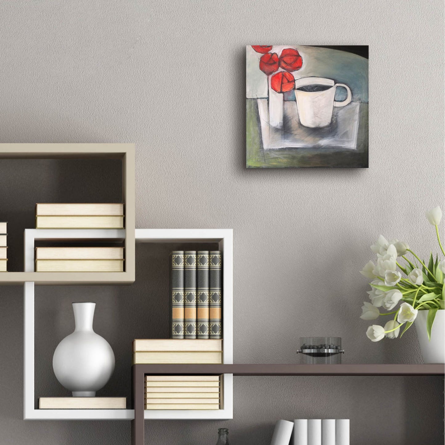 Epic Art 'Coffee And Roses' by Tim Nyberg, Acrylic Glass Wall Art,12x12