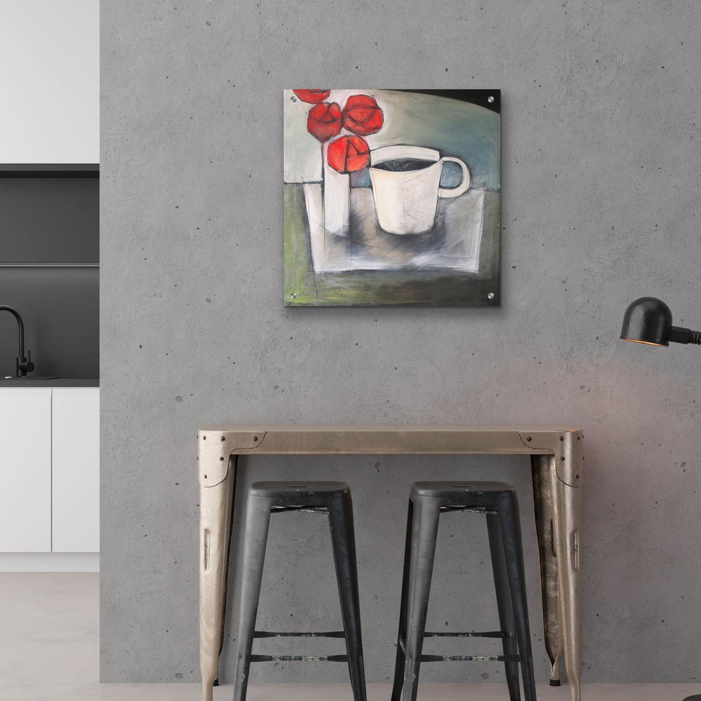 Epic Art 'Coffee And Roses' by Tim Nyberg, Acrylic Glass Wall Art,24x24