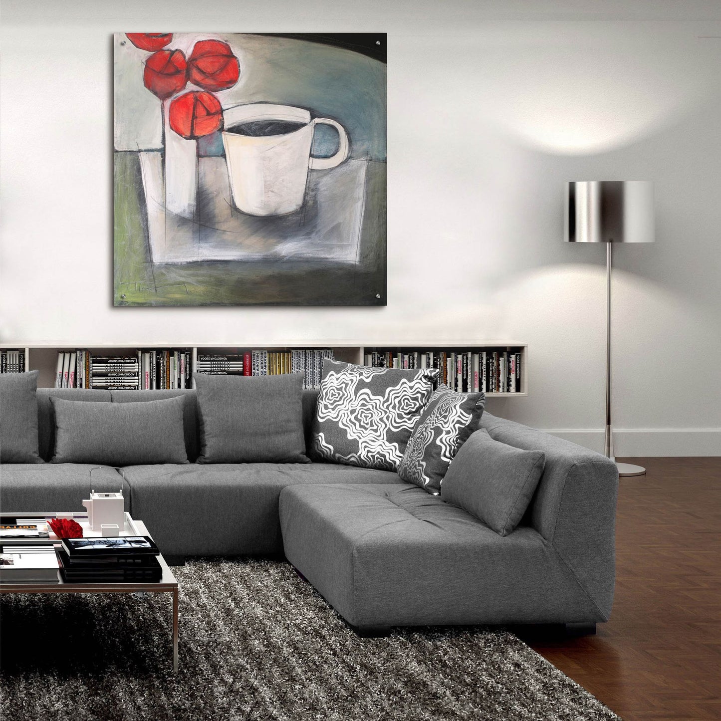 Epic Art 'Coffee And Roses' by Tim Nyberg, Acrylic Glass Wall Art,36x36