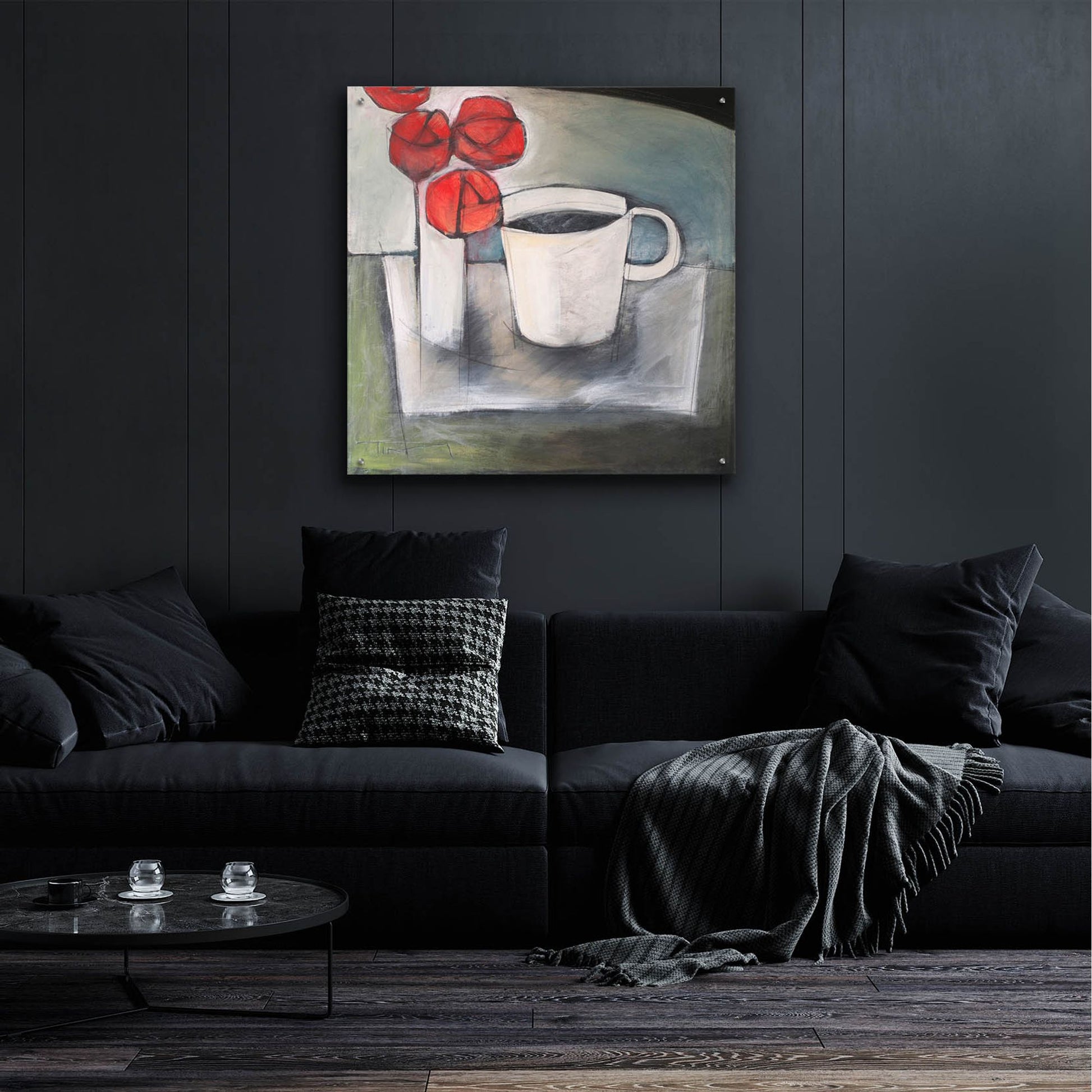 Epic Art 'Coffee And Roses' by Tim Nyberg, Acrylic Glass Wall Art,36x36