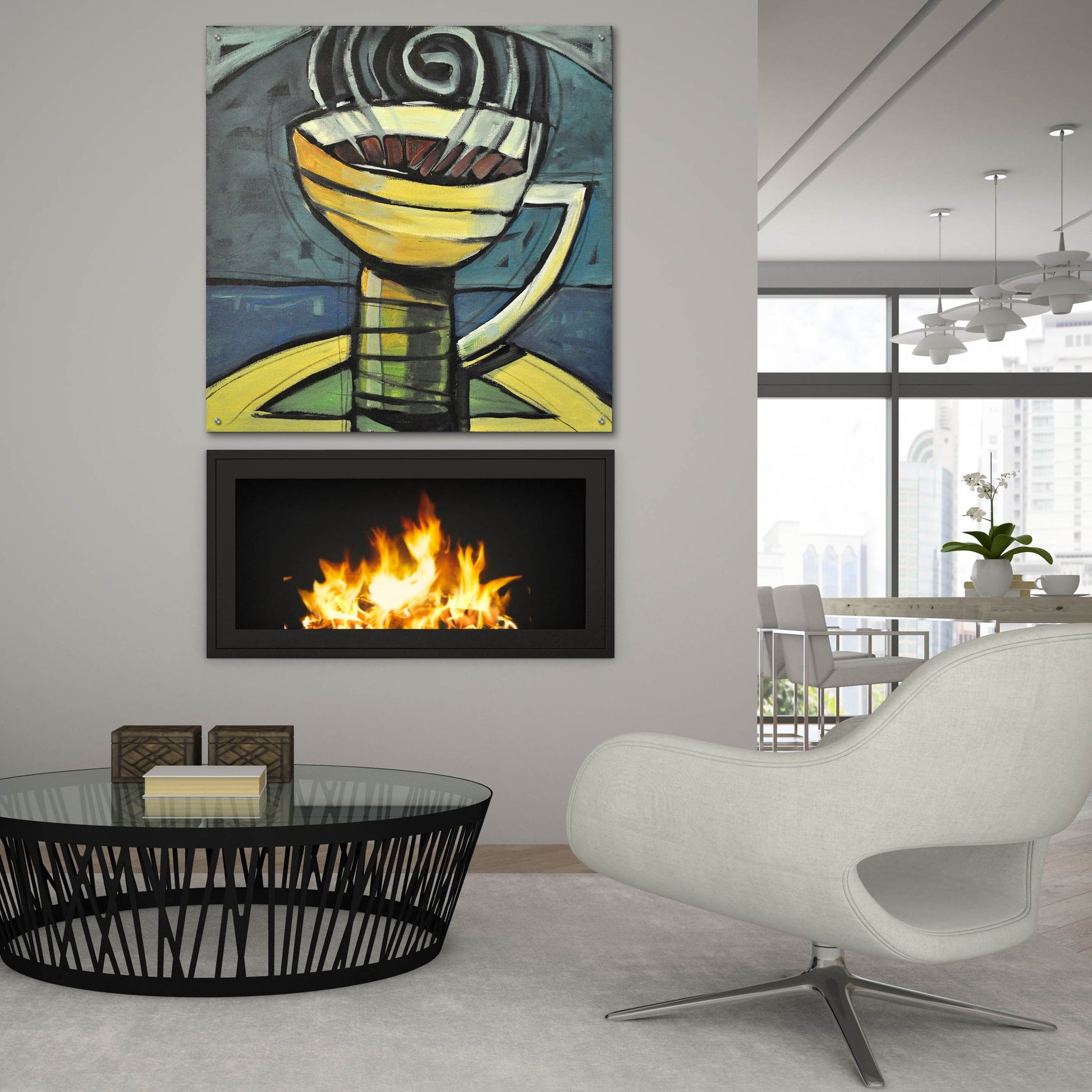 Epic Art 'Coffee Cup 3' by Tim Nyberg, Acrylic Glass Wall Art,36x36