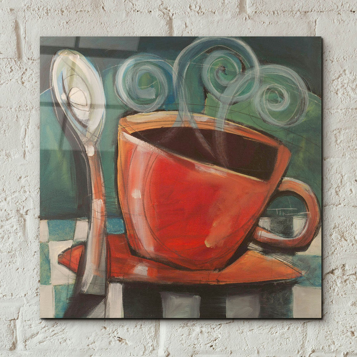 Epic Art 'Cup And Spoon' by Tim Nyberg, Acrylic Glass Wall Art,12x12