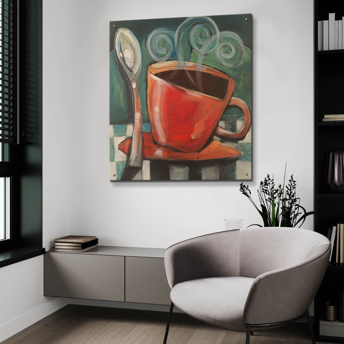 Epic Art 'Cup And Spoon' by Tim Nyberg, Acrylic Glass Wall Art,36x36
