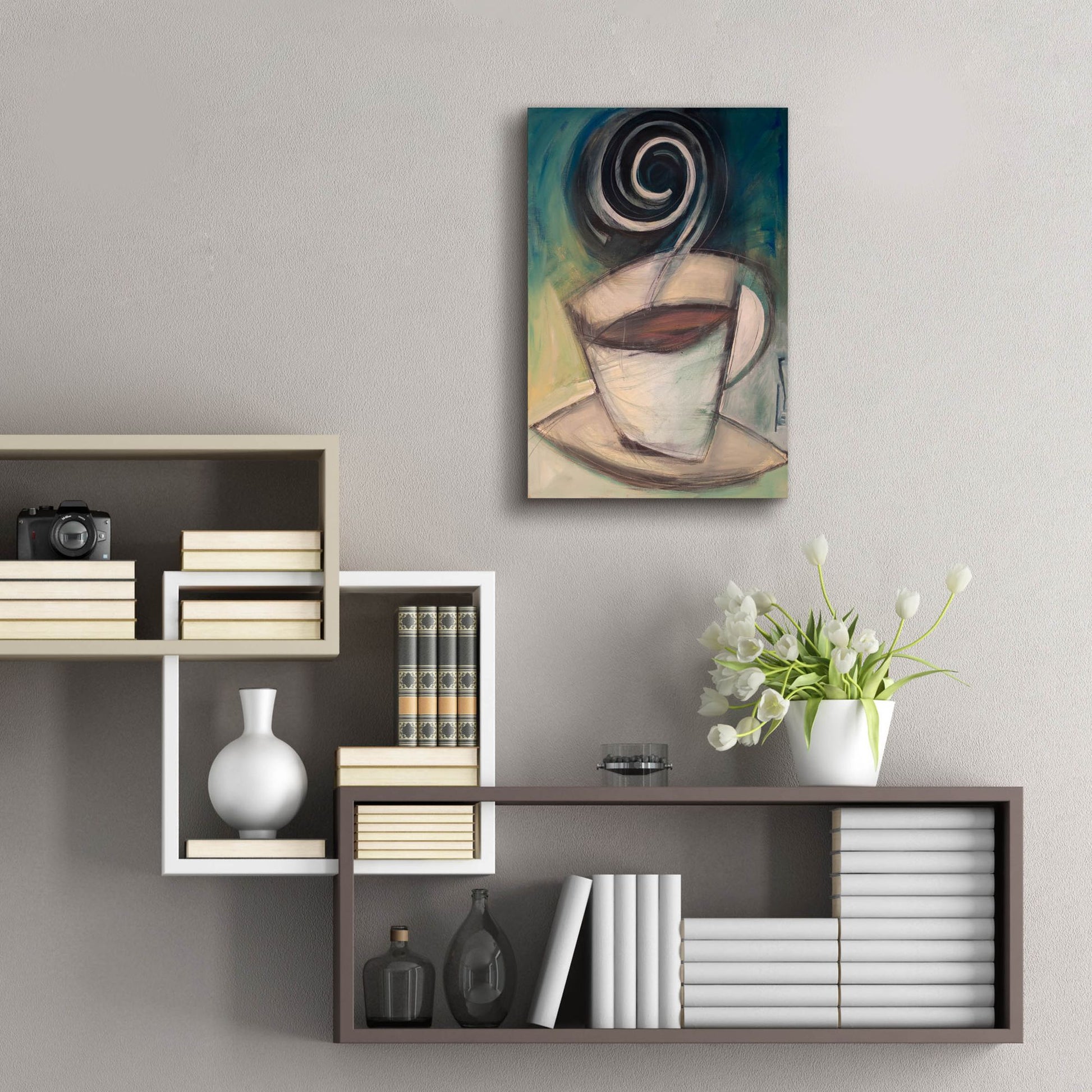 Epic Art 'First Cup Of The Day' by Tim Nyberg, Acrylic Glass Wall Art,16x24