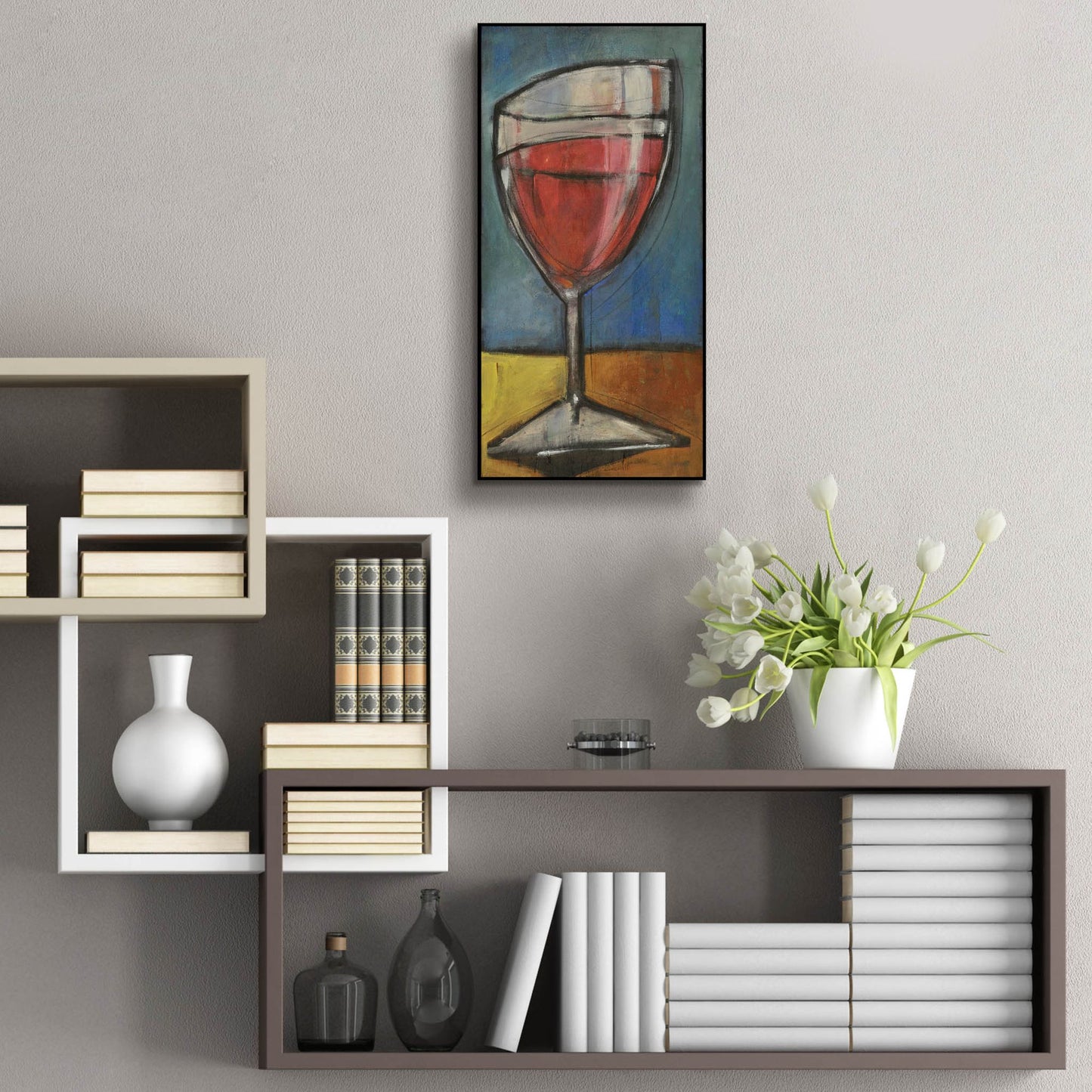 Epic Art 'Glass Of Red' by Tim Nyberg, Acrylic Glass Wall Art,12x24