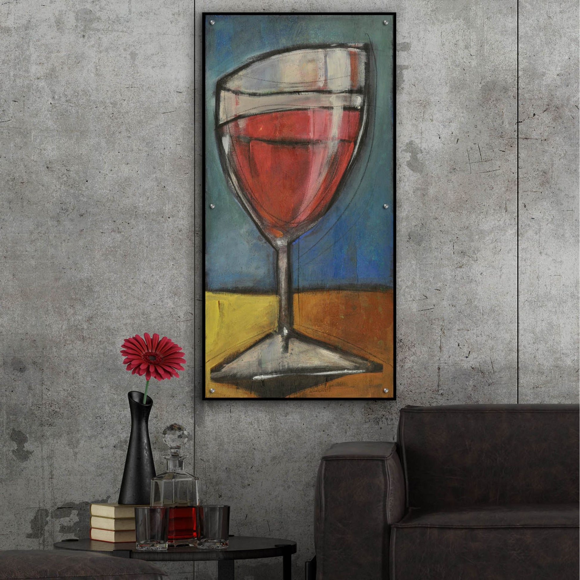 Epic Art 'Glass Of Red' by Tim Nyberg, Acrylic Glass Wall Art,24x48