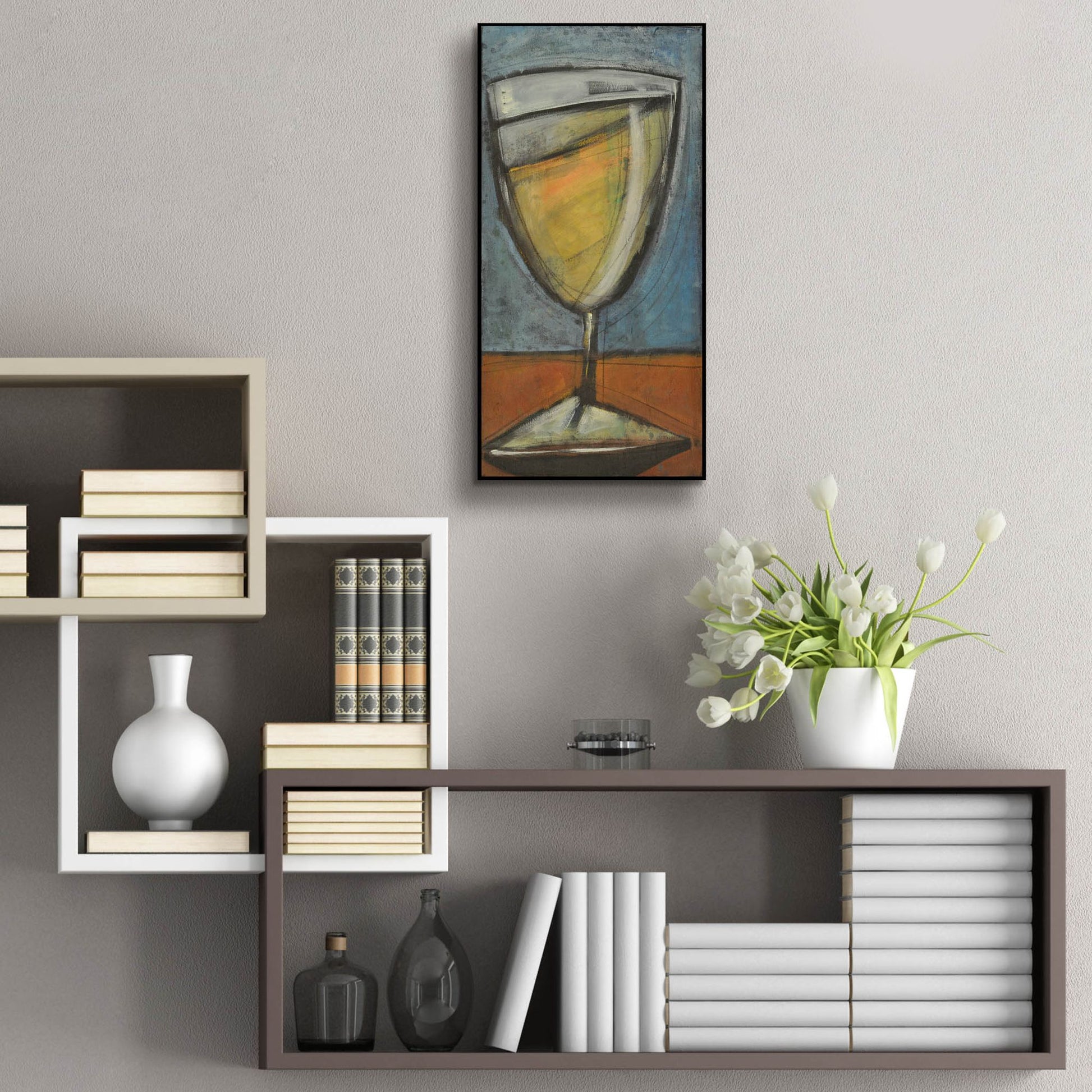 Epic Art 'Glass Of White' by Tim Nyberg, Acrylic Glass Wall Art,12x24