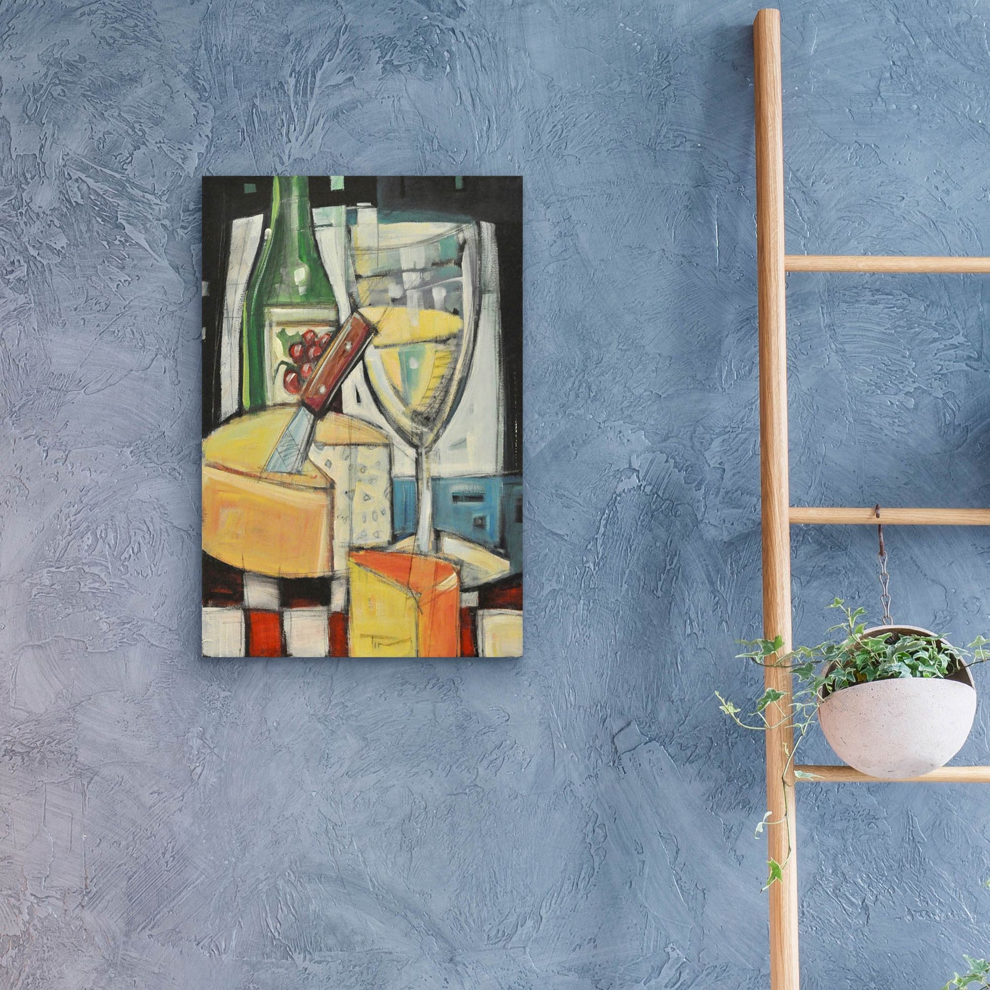 Epic Art 'White Wine And Cheese' by Tim Nyberg, Acrylic Glass Wall Art,16x24