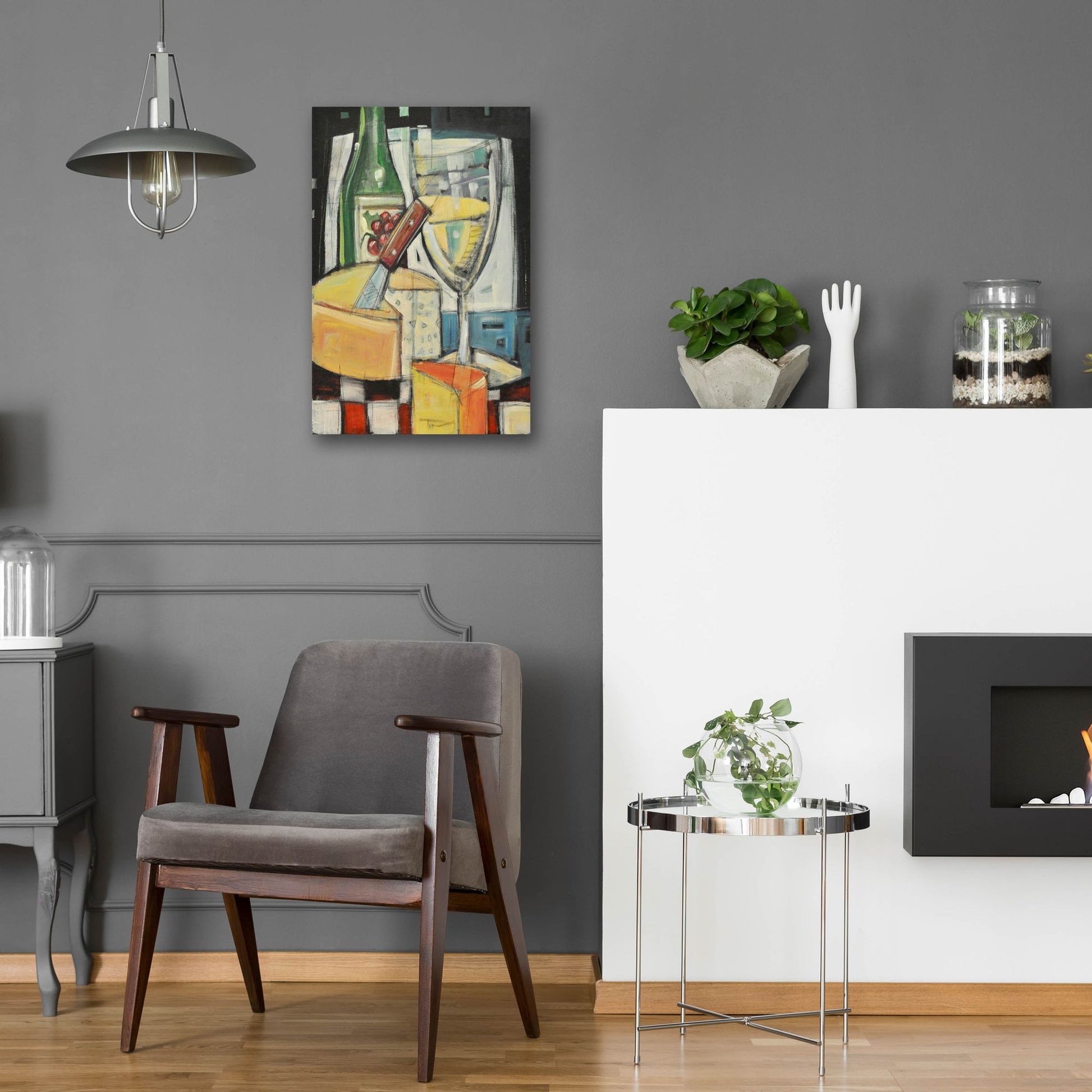 Epic Art 'White Wine And Cheese' by Tim Nyberg, Acrylic Glass Wall Art,16x24