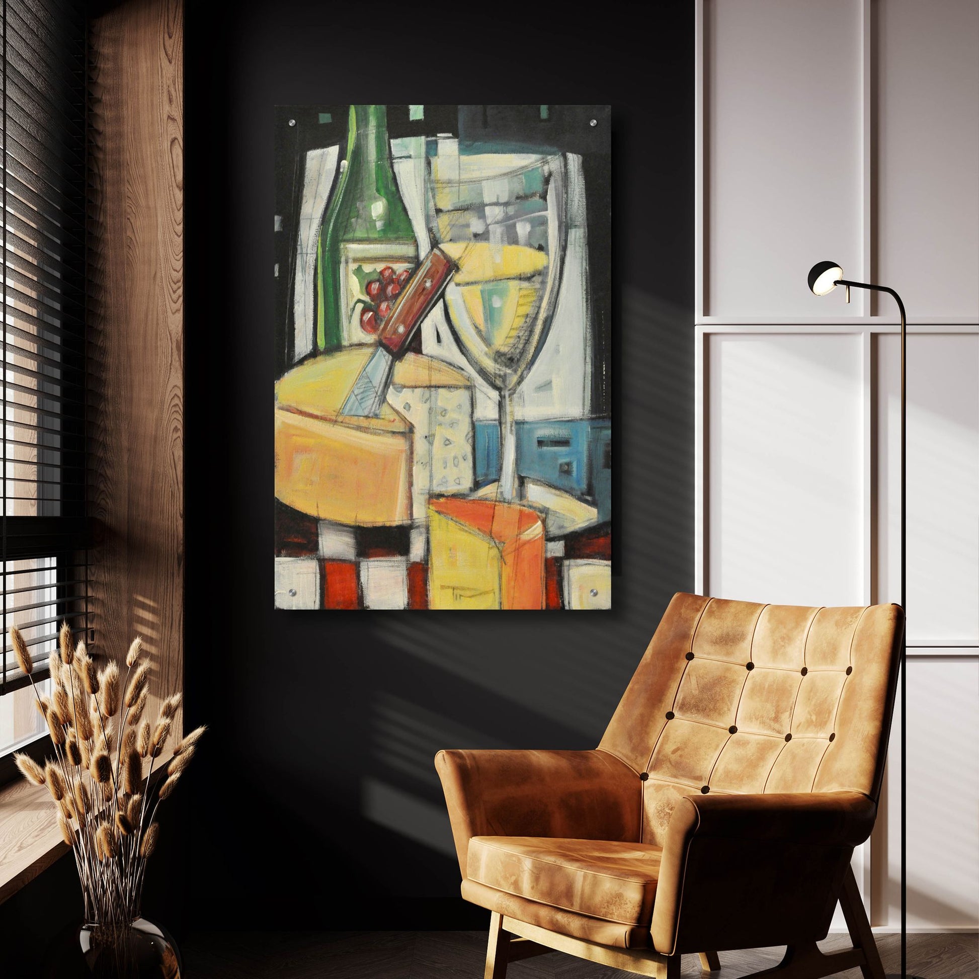 Epic Art 'White Wine And Cheese' by Tim Nyberg, Acrylic Glass Wall Art,24x36