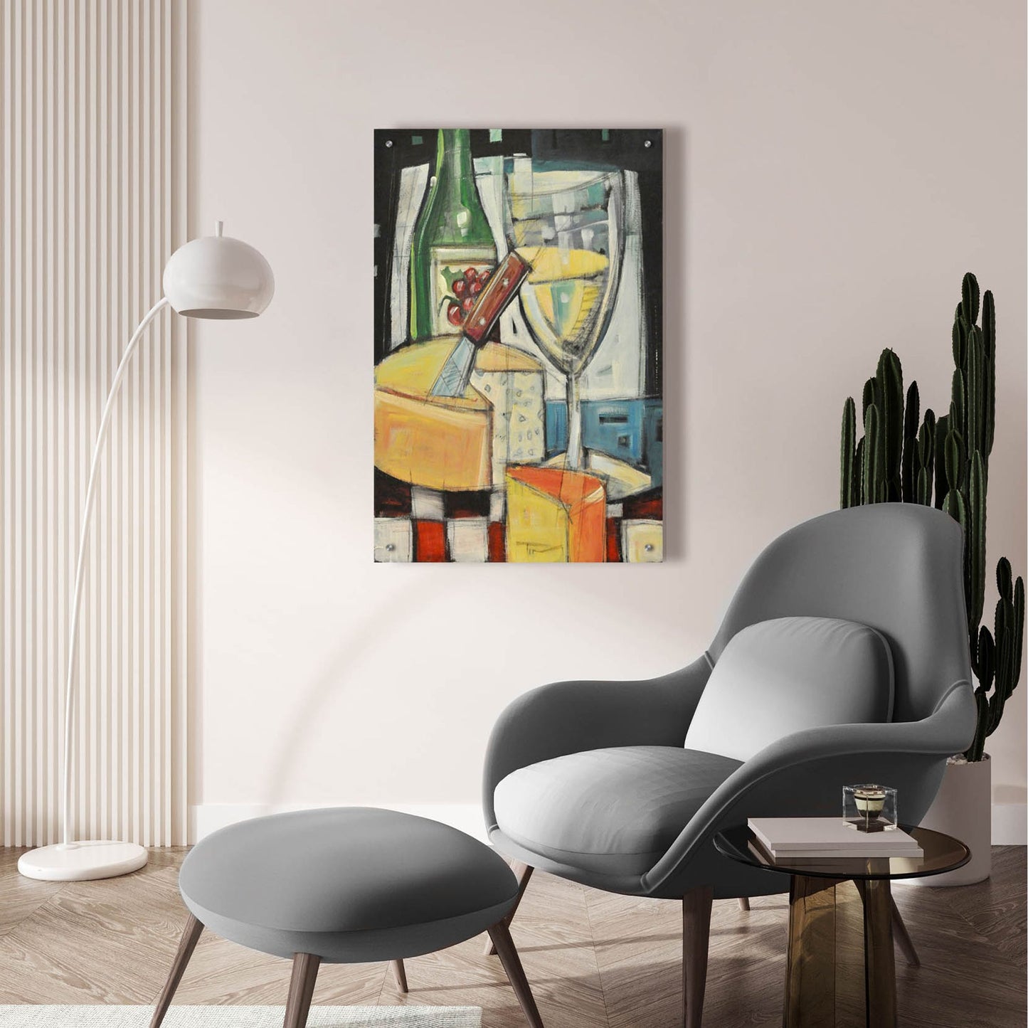Epic Art 'White Wine And Cheese' by Tim Nyberg, Acrylic Glass Wall Art,24x36