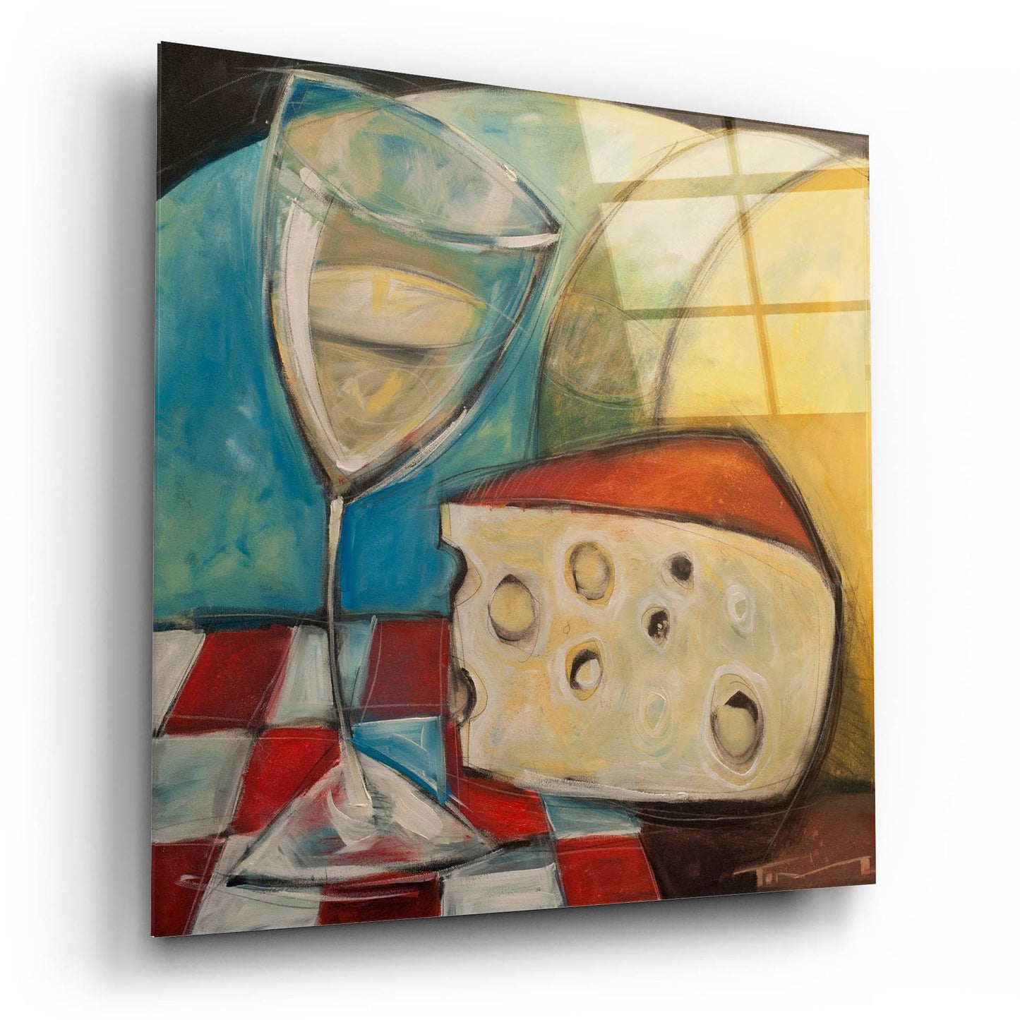 Epic Art 'Wine Wedge And Wheel' by Tim Nyberg, Acrylic Glass Wall Art,12x12