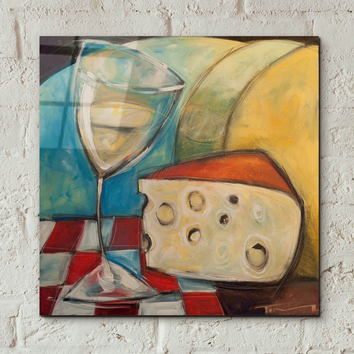 Epic Art 'Wine Wedge And Wheel' by Tim Nyberg, Acrylic Glass Wall Art,12x12