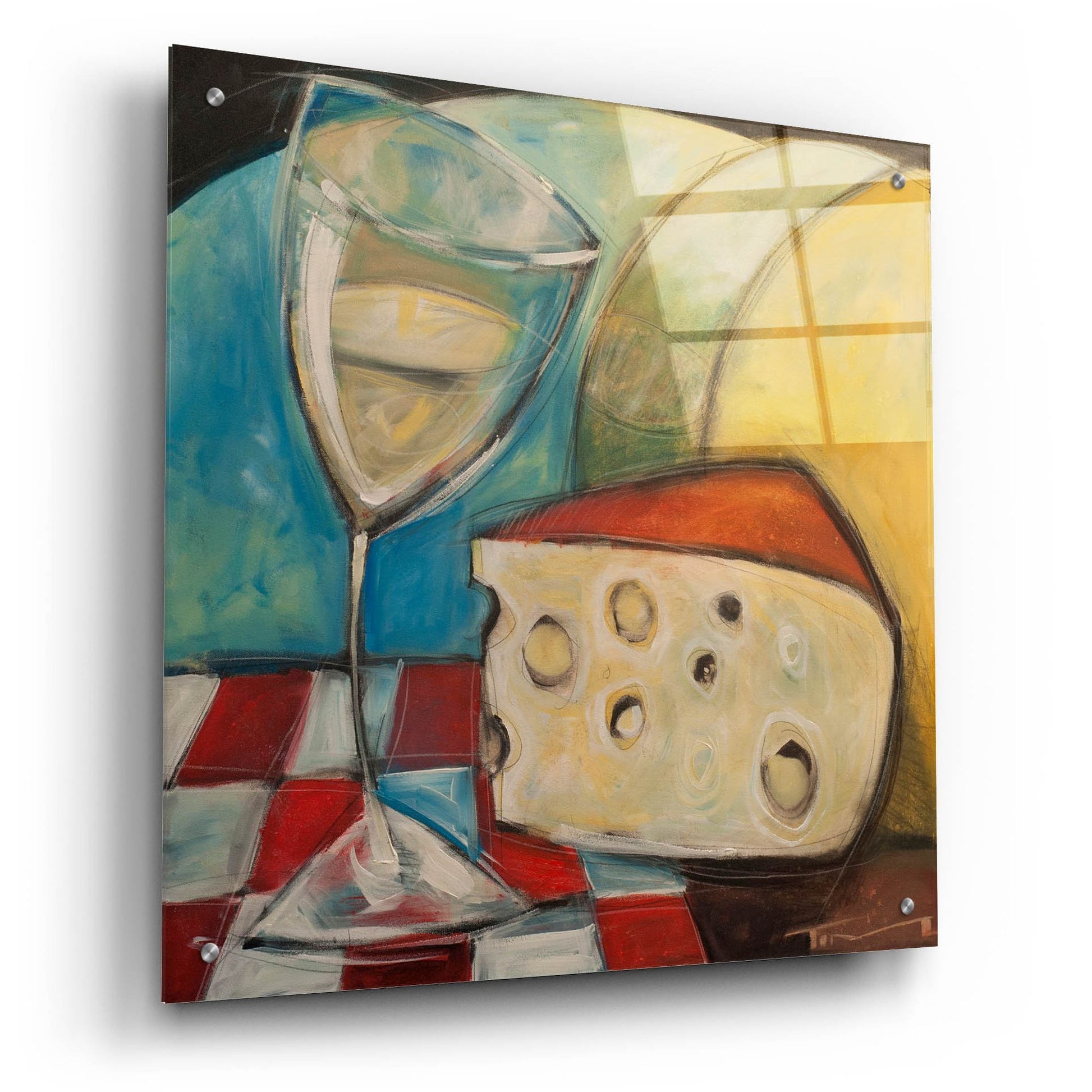 Epic Art 'Wine Wedge And Wheel' by Tim Nyberg, Acrylic Glass Wall Art,24x24