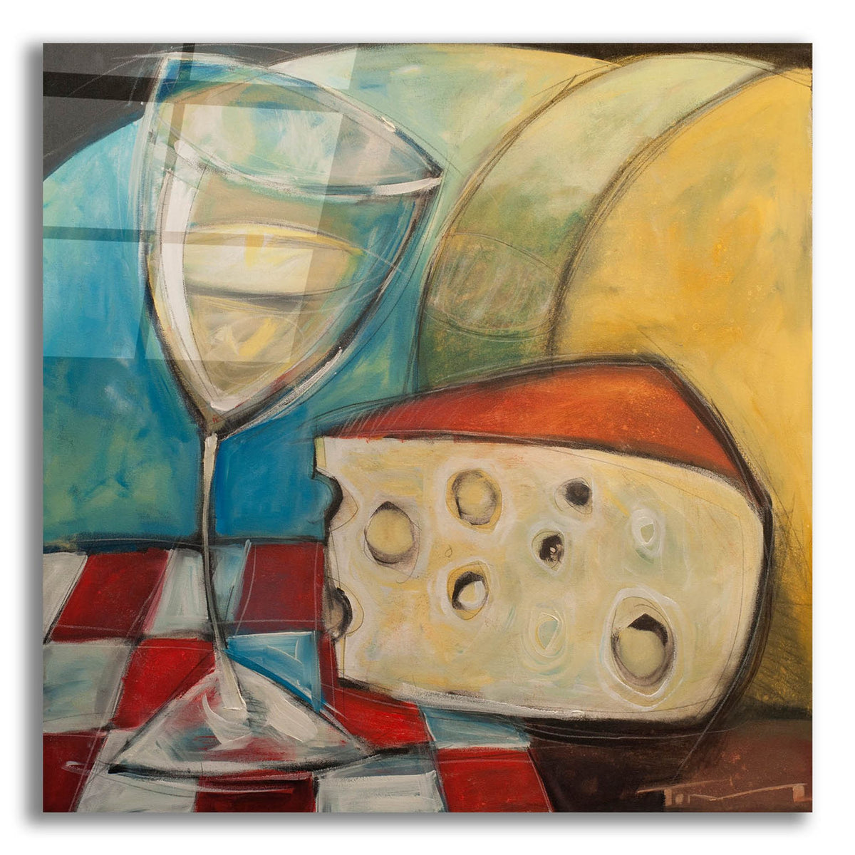 Epic Art 'Wine Wedge And Wheel' by Tim Nyberg, Acrylic Glass Wall Art