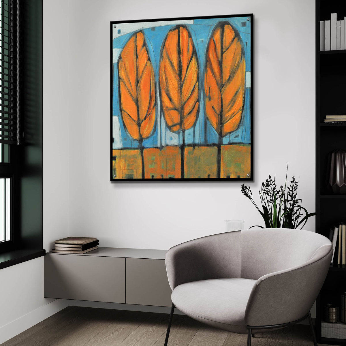 Epic Art 'Fall Trees' by Tim Nyberg, Acrylic Glass Wall Art,36x36