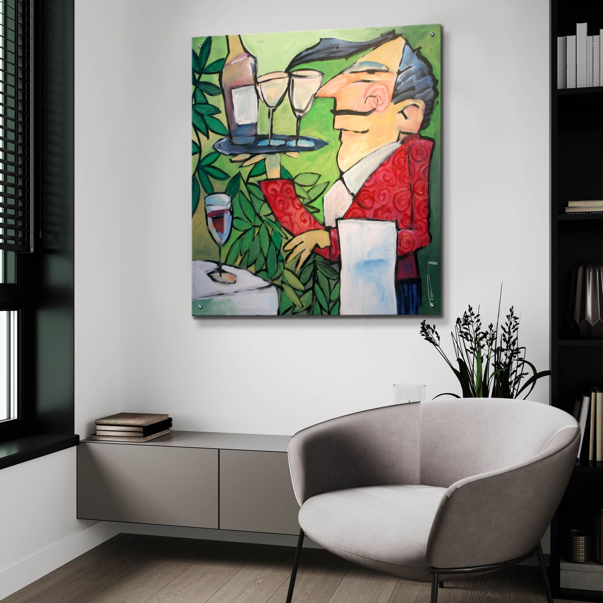 Epic Art 'The Wine Steward' by Tim Nyberg, Acrylic Glass Wall Art,36x36