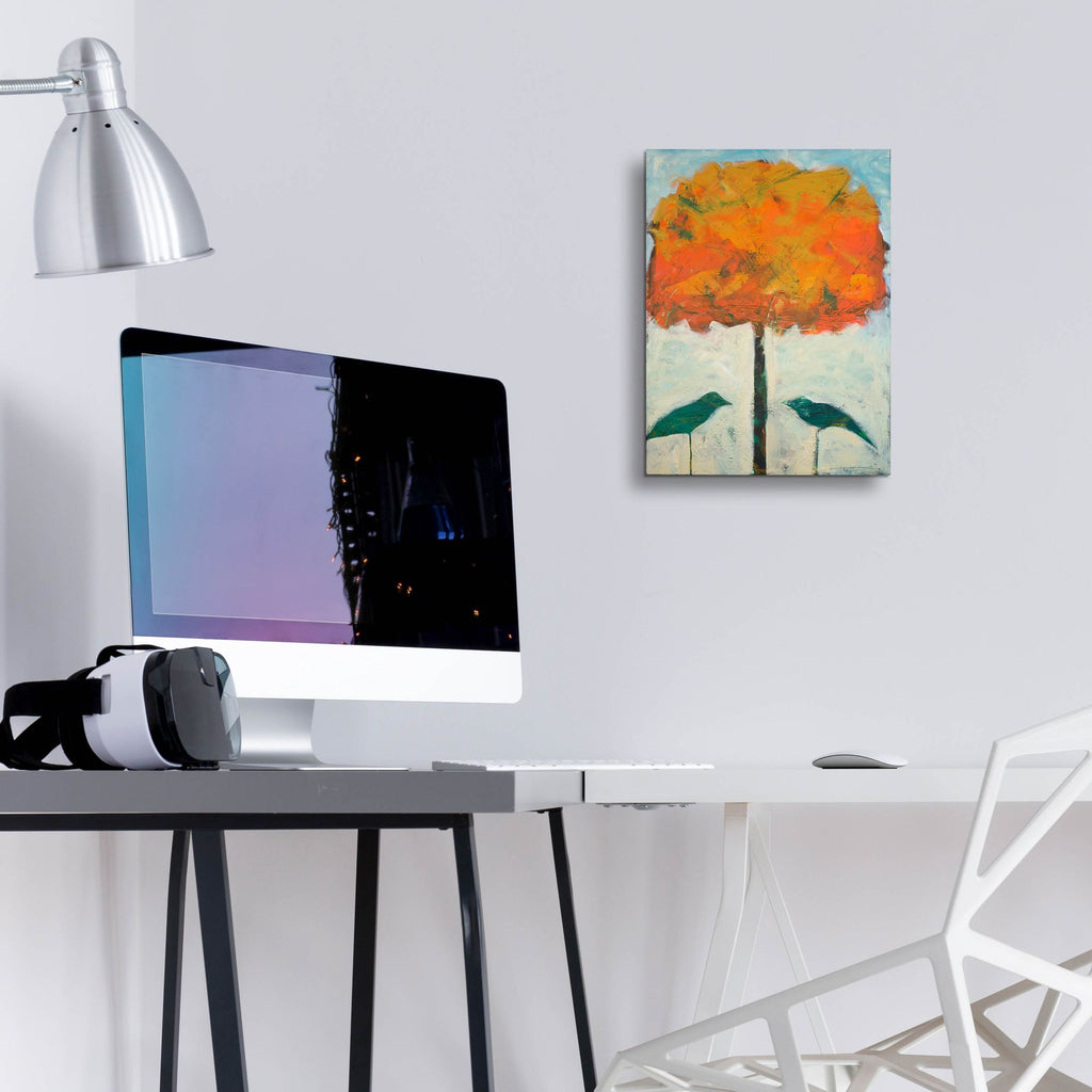 Epic Art 'Birds And Maple' by Tim Nyberg, Acrylic Glass Wall Art,12x16