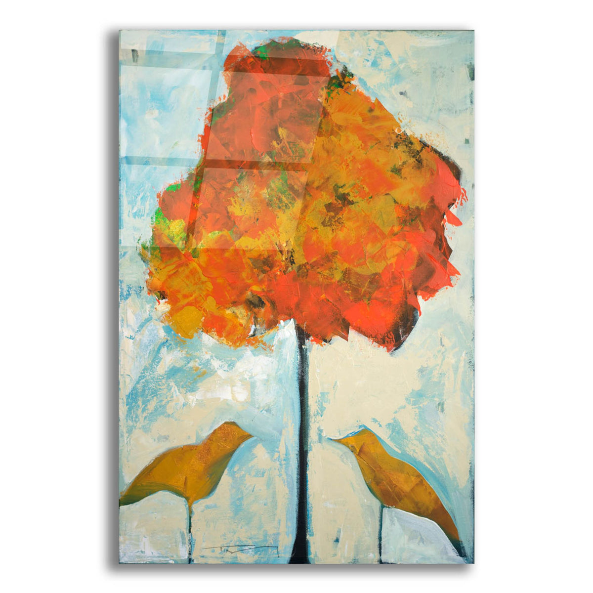 Epic Art 'Gold Birds And Maple' by Tim Nyberg, Acrylic Glass Wall Art