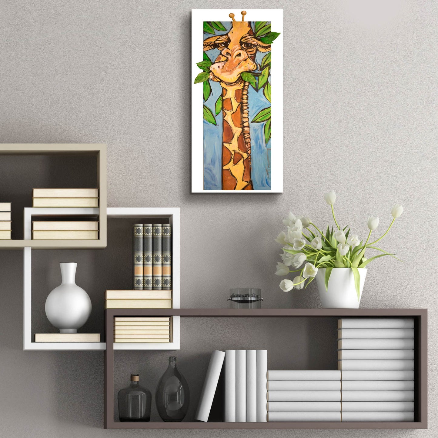 Epic Art 'Giraffe' by Tim Nyberg, Acrylic Glass Wall Art,12x24