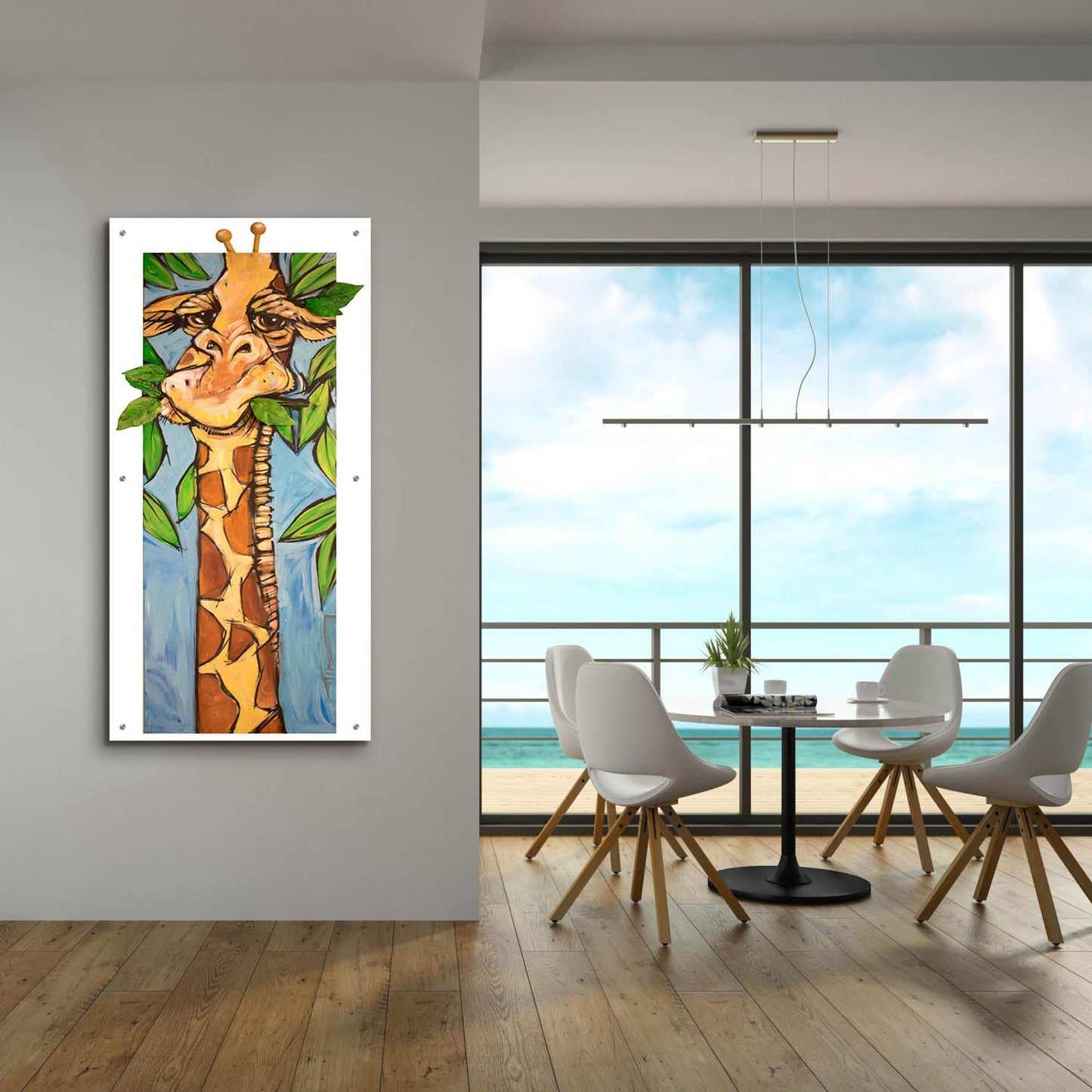 Epic Art 'Giraffe' by Tim Nyberg, Acrylic Glass Wall Art,24x48